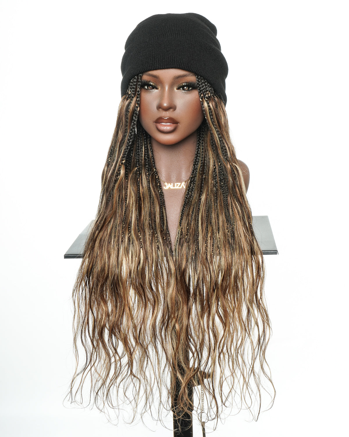 26" Glueless Boho Braids Band with Human Hair Body Wave Curls (Single Braid 22")