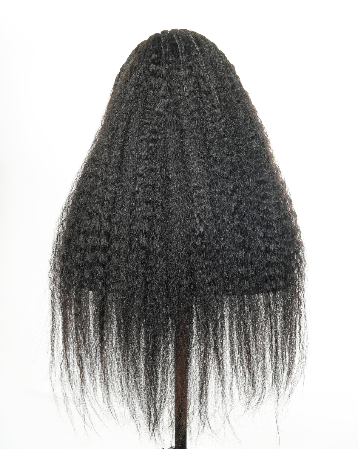 26" Multi Half Cornrow Crown with Extra Full Kinky Human Hair Wig