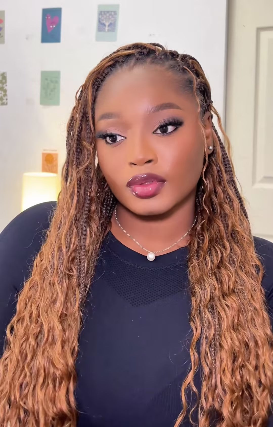 Crochet Boho Box Braids With Human Hair Curls 24