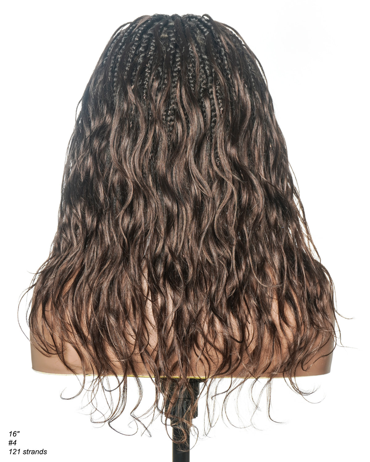 Michelle - Braided Wig Bora Bora Human Hair Body Wave Pre Bleached HD Full Lace Boho Box Braids