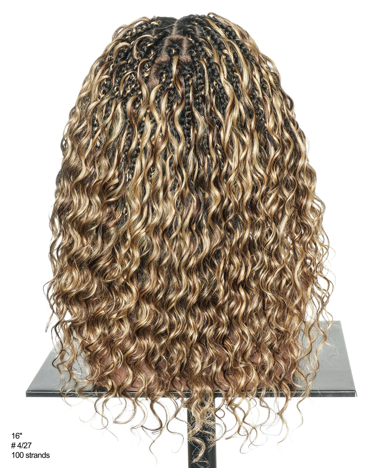 Kiki - Colored 18" Glueless Swiss HD Full Lace Human Hair Curls Boho Box Braided Wig