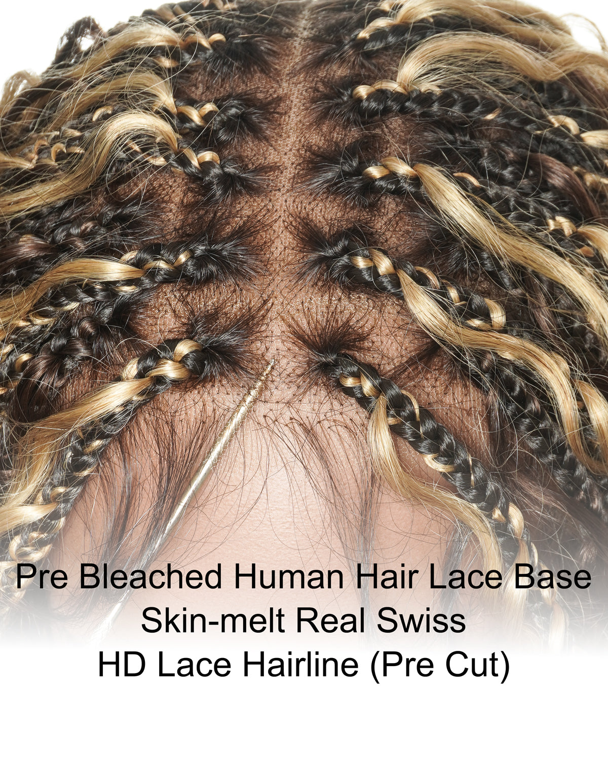 Tiana - Miracle Braids Spanish Curl Pre Bleached Human Hair Boho Swiss HD Full Lace Braided Wig
