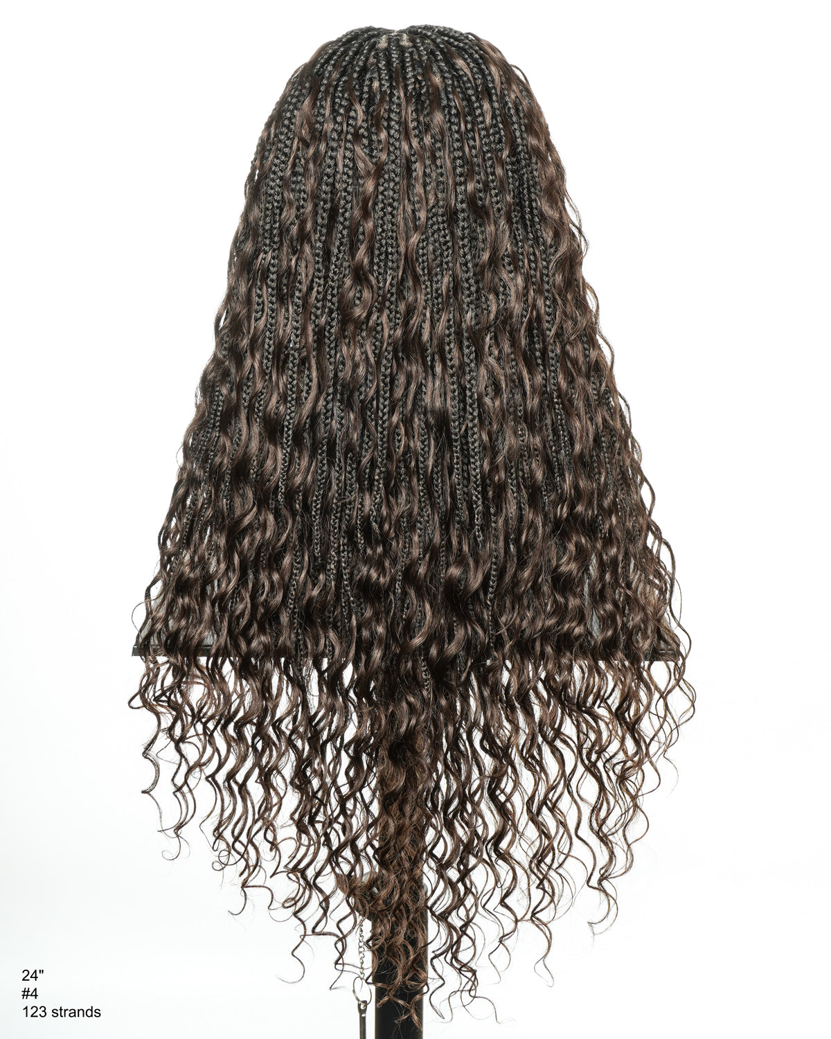 Kiki - 24" Pre Bleached Human Hair Lace Base Swiss HD Full Lace Human Hair Curls Boho Box Braided Wig