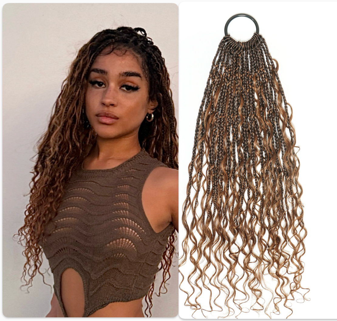 18" Crochet Braids With Human Hair Deep Wave Boho Curls 100 Strands/Pack