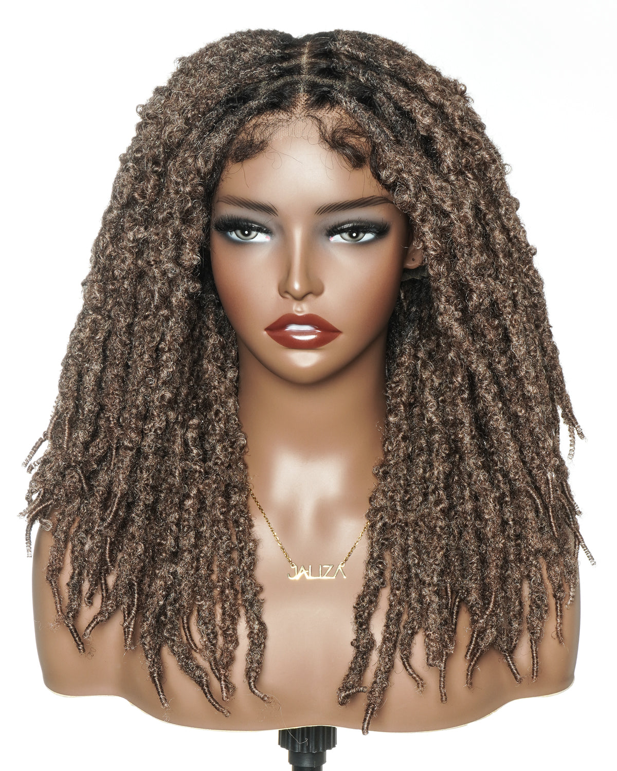 18" Soft And Distressed Faux Locs Pre Bleached HD Full Lace Wig