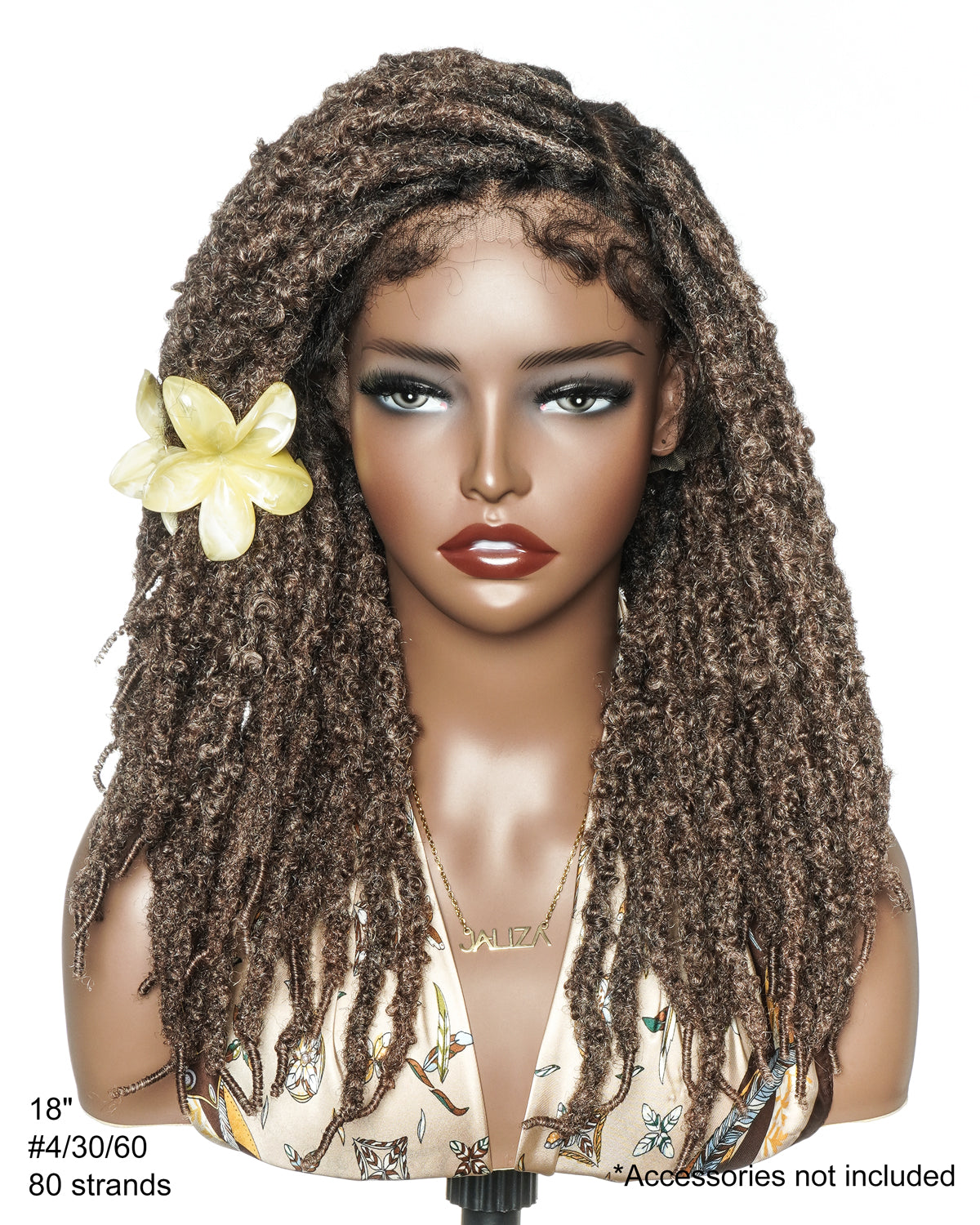 18" Soft And Distressed Faux Locs Pre Bleached HD Full Lace Wig