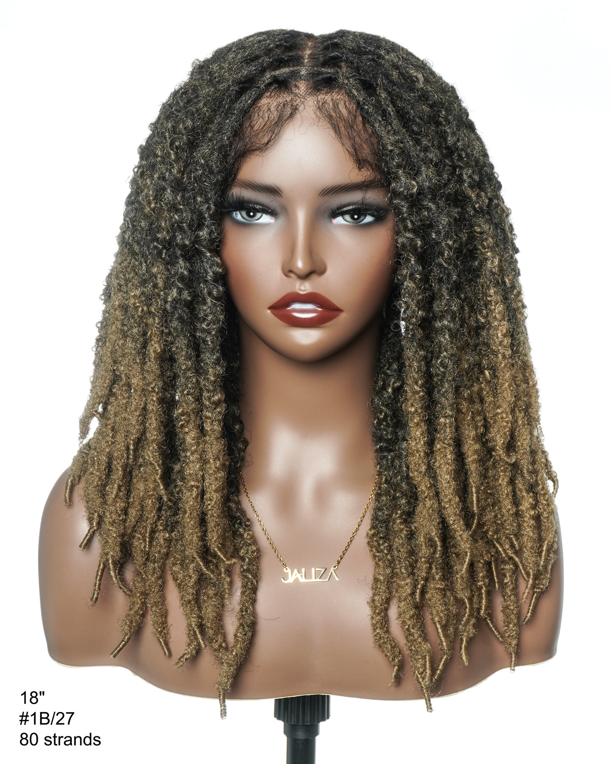 18" Soft And Distressed Faux Locs Pre Bleached HD Full Lace Wig