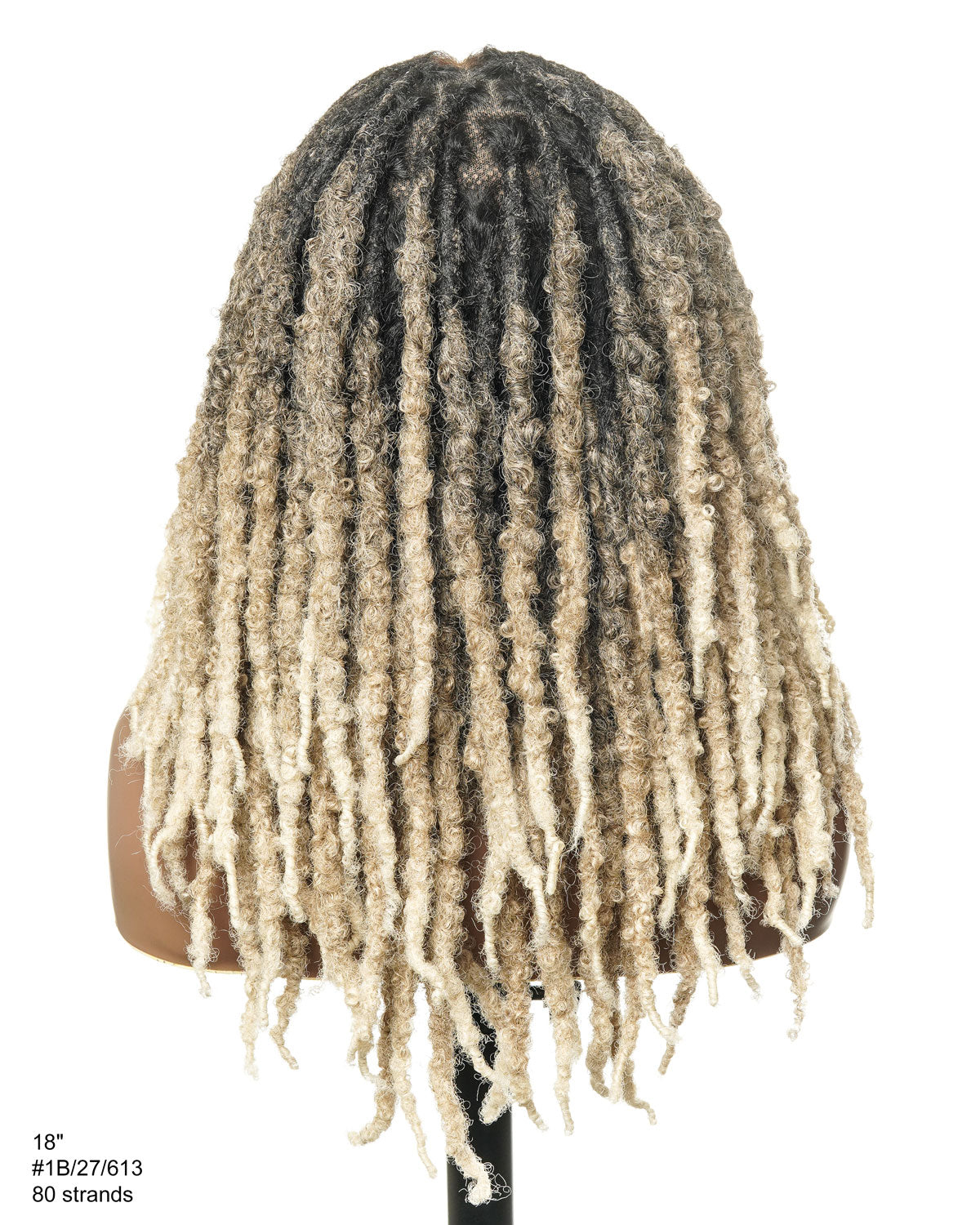 Soft And Distressed Faux Locs Ombre 1B-27-613 Pre Bleached Swiss HD Full Lace Wig