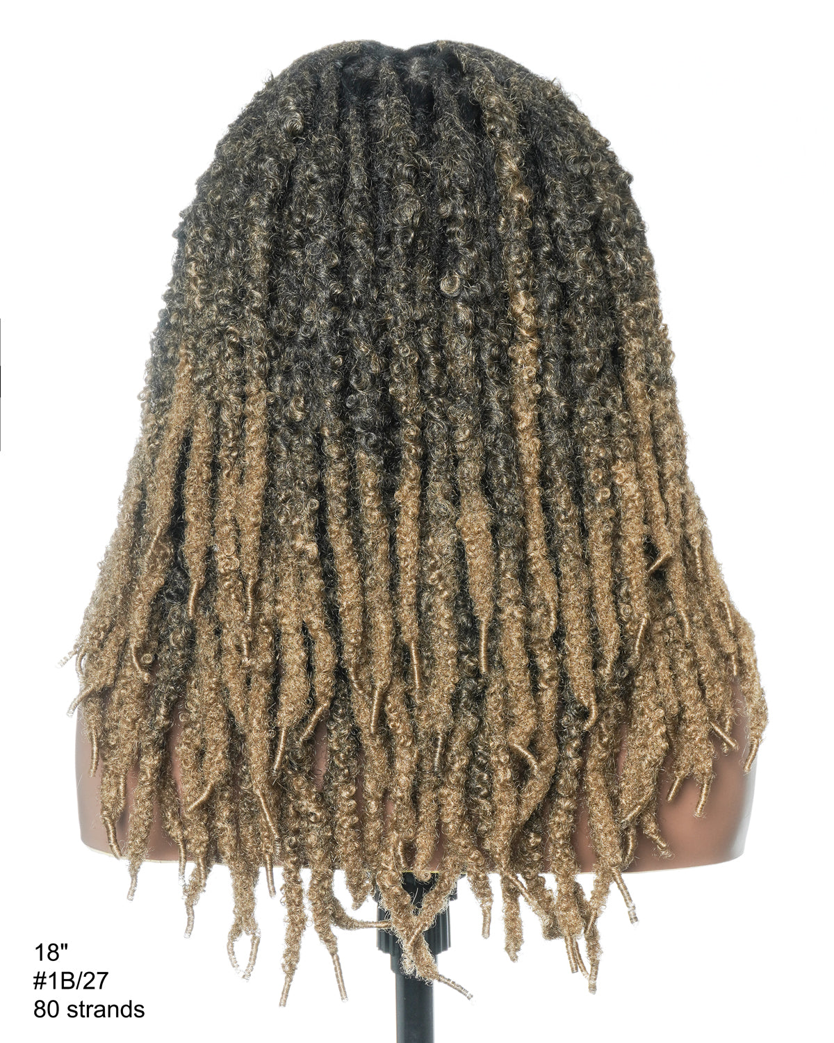 18" Soft And Distressed Faux Locs Pre Bleached HD Full Lace Wig