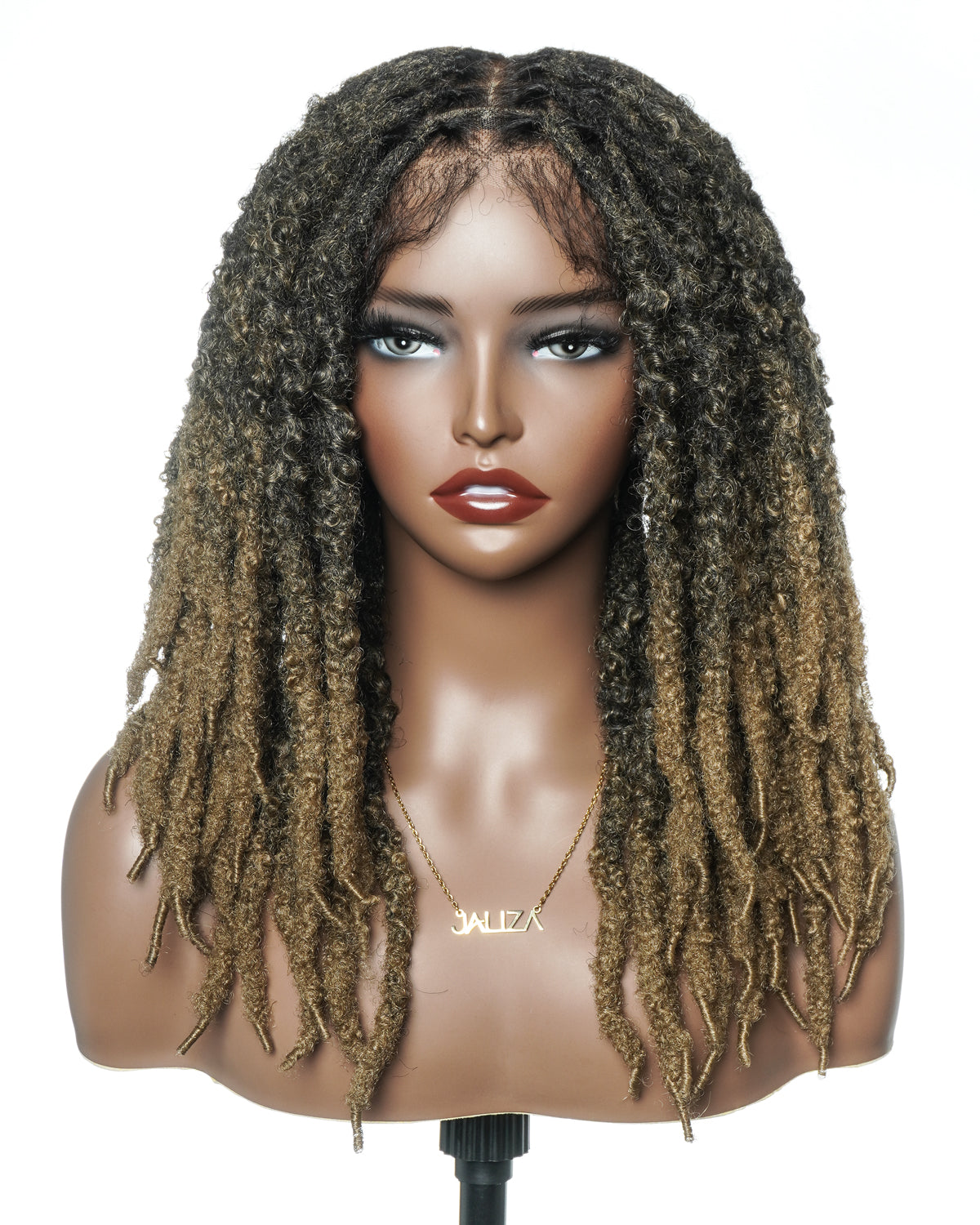 18" Soft And Distressed Faux Locs Pre Bleached HD Full Lace Wig