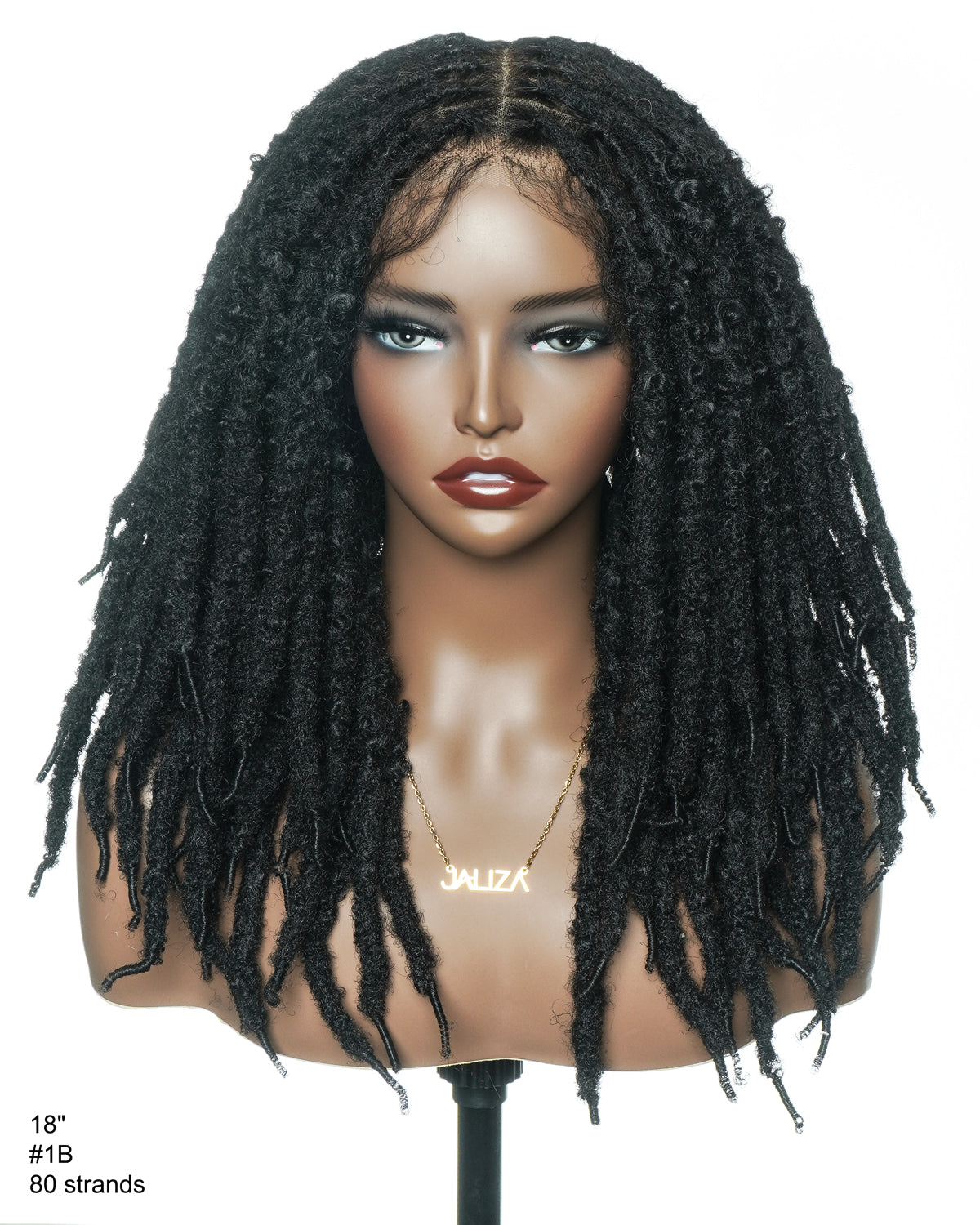 18" Soft And Distressed Faux Locs Pre Bleached HD Full Lace Wig