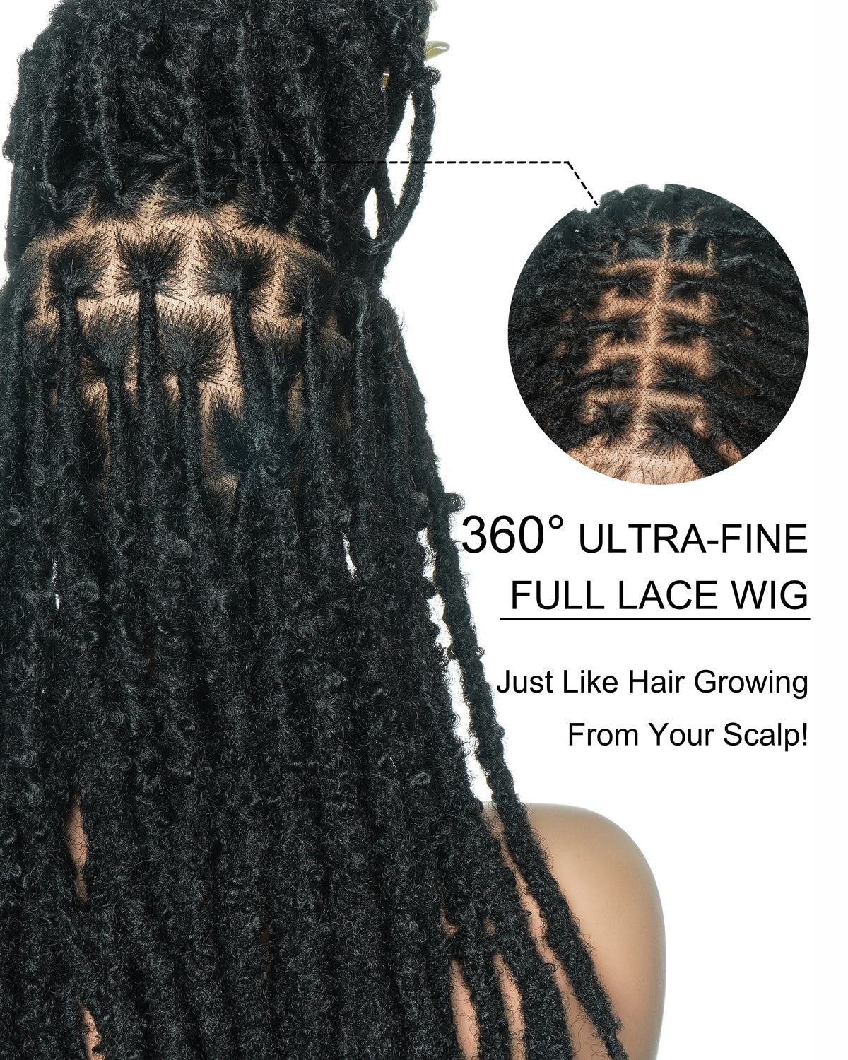 18" Soft And Distressed Faux Locs Pre Bleached HD Full Lace Wig
