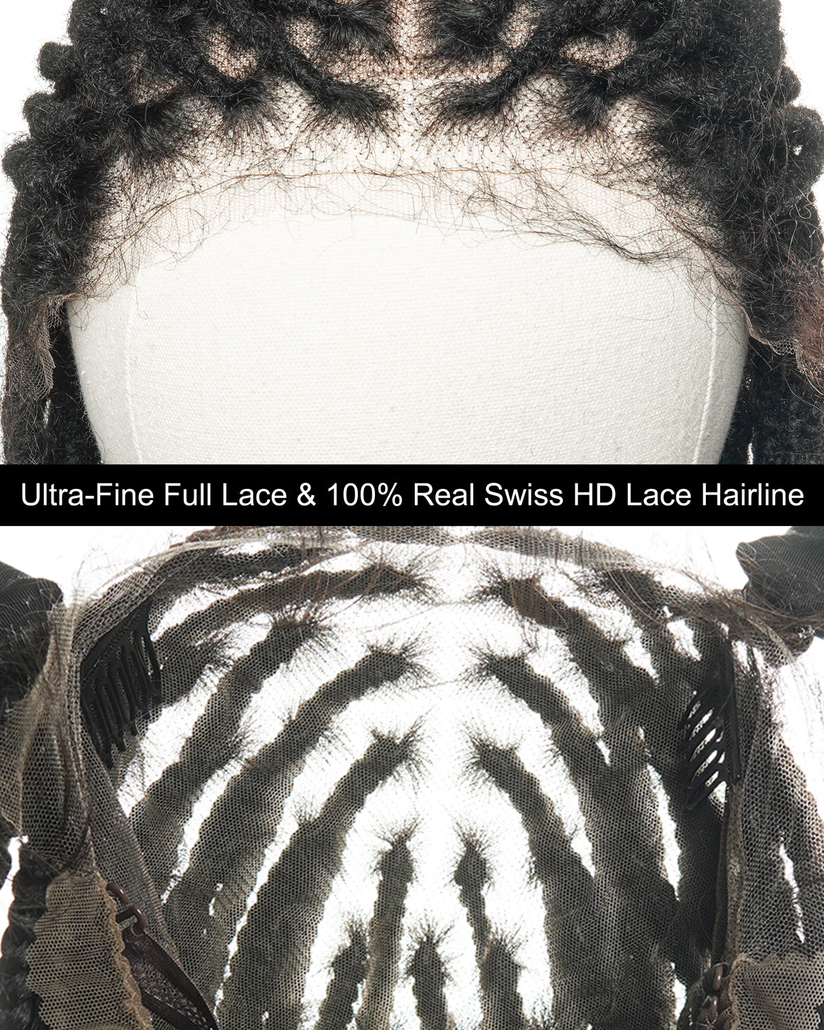 30 Inches 100% Human Hair Salon-level Pre Bleached HD Full Lace Knotless Boho Locs Wig 100 Strands