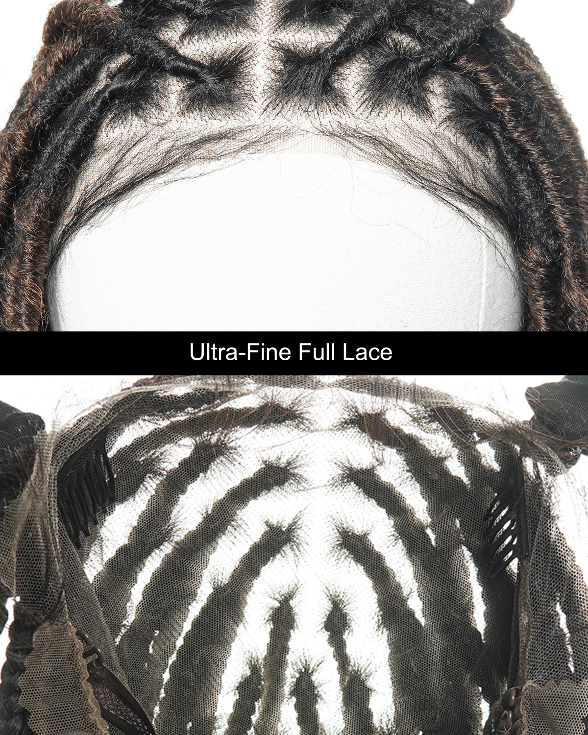 Salon-level Knotless Boho Style Locs Braided Wig Full Lace 86 Strands 30"