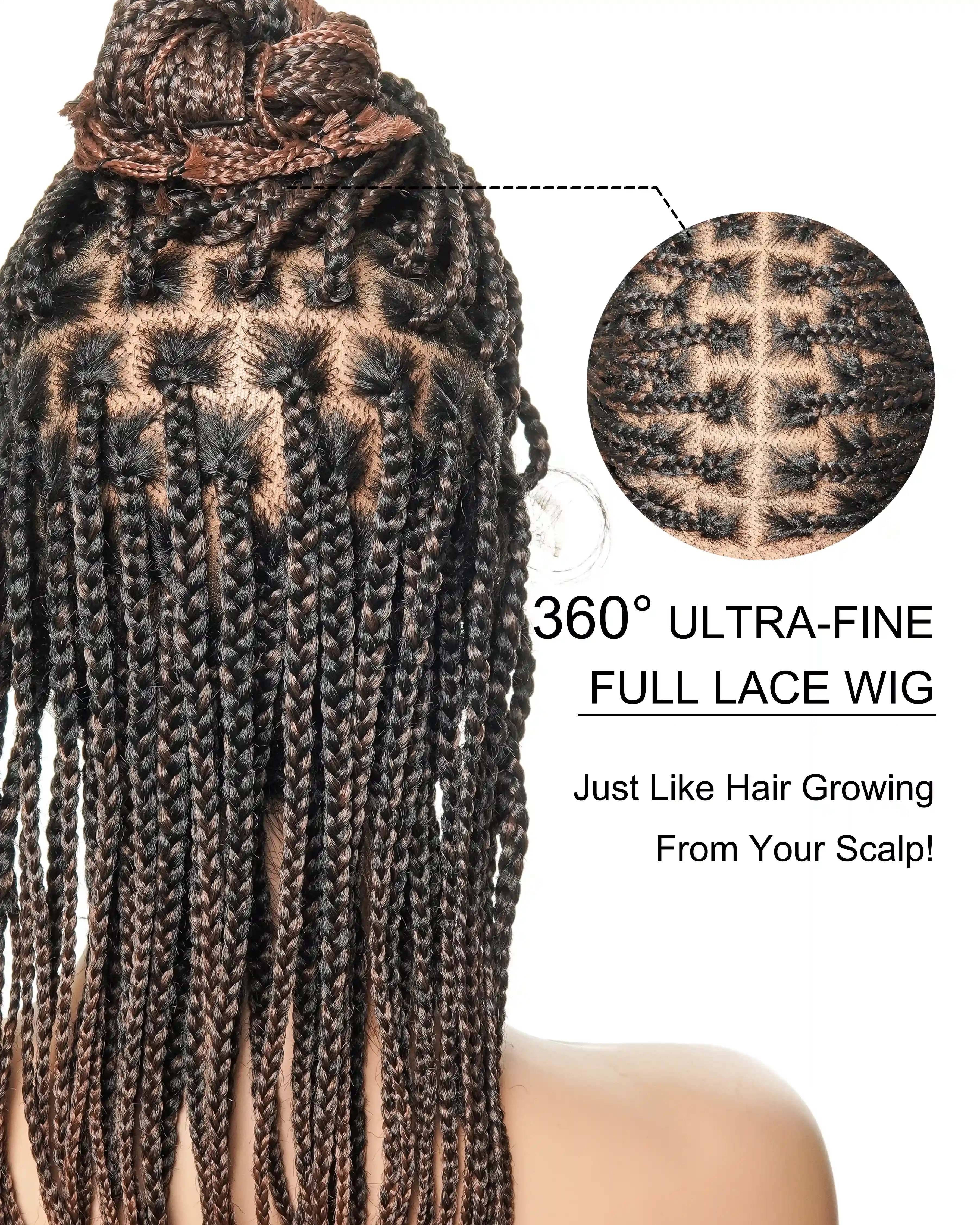 HD Full Lace Knotless Box Braided Wig