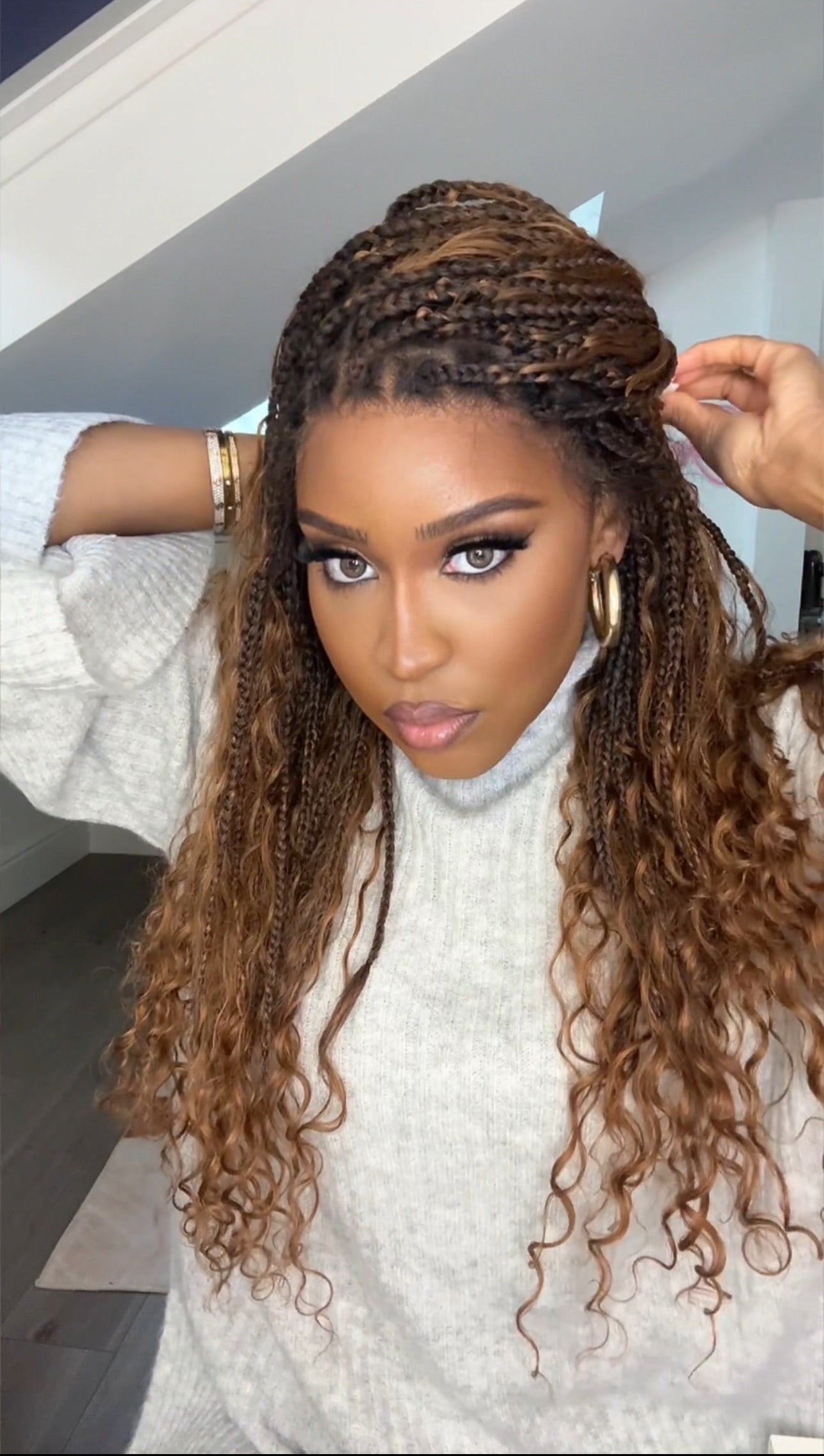 full natural medium density wig
