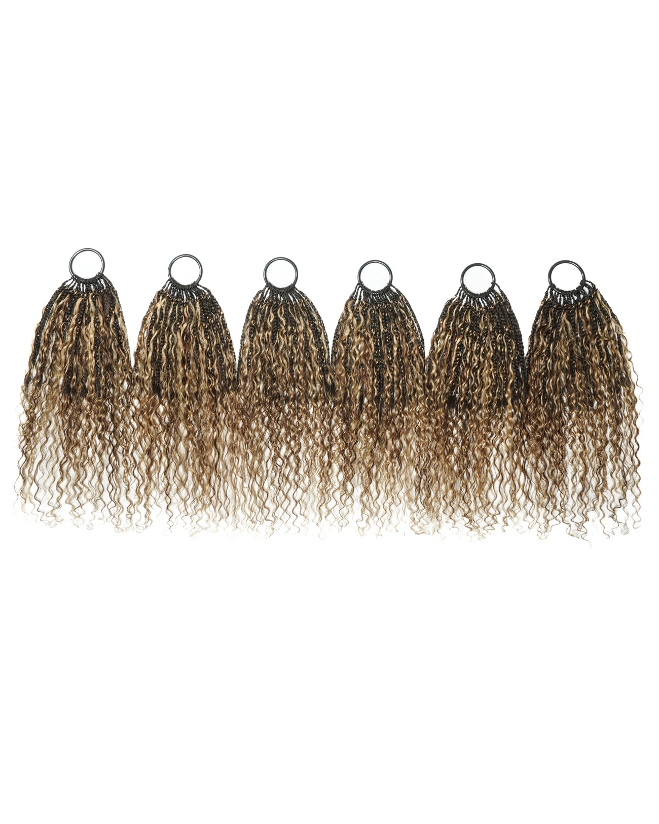 18" Ghost Loop™ Crochet Boho Braids With Water Wave Human Hair Curls