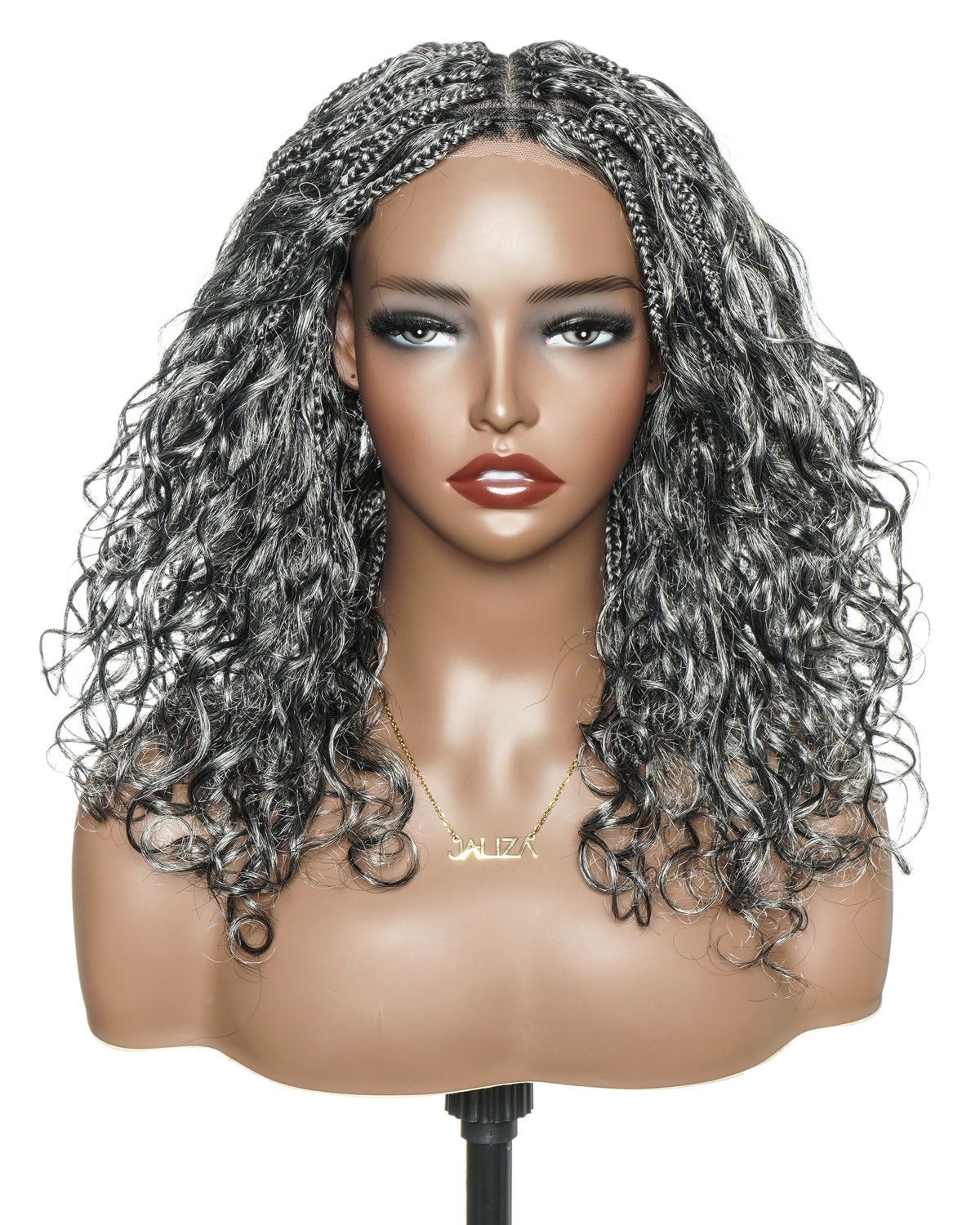Glueless 16"-24" Pre Cut HD Full Elastic Lace Lightweight Ready-To-Go Boho Box Braided Wig with Human Hair Boho Curls