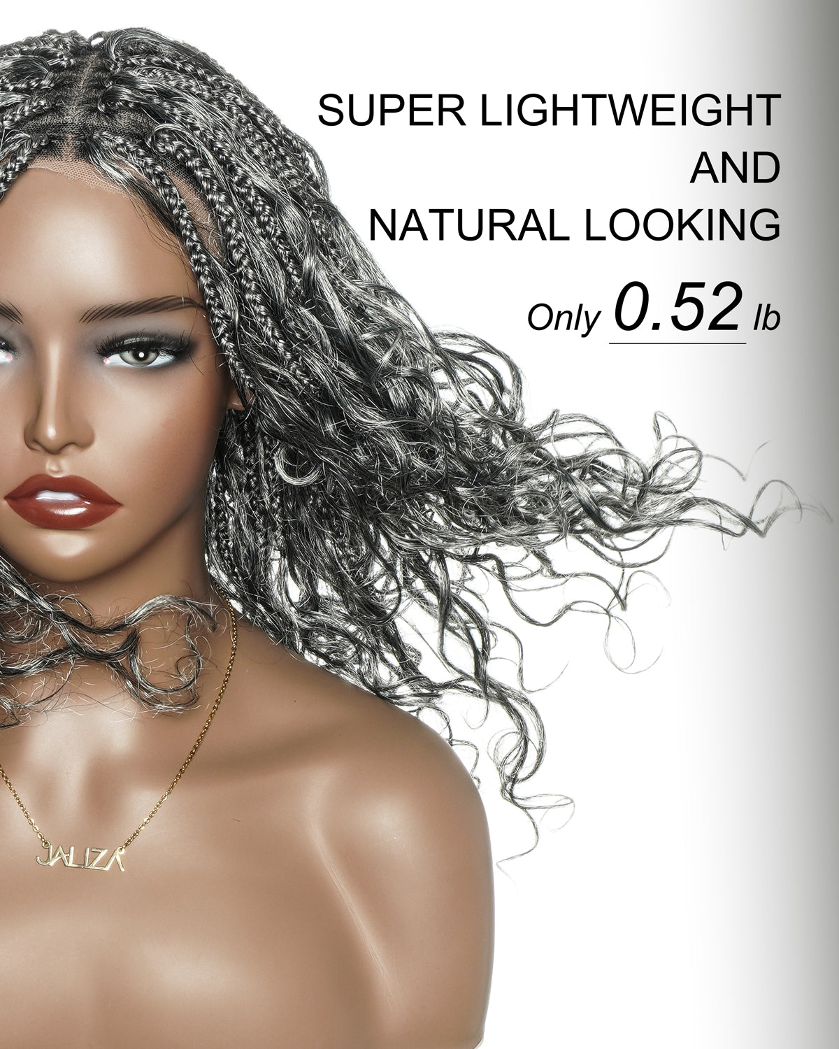 Glueless 16"-24" Pre Cut HD Full Elastic Lace Lightweight Ready-To-Go Boho Box Braided Wig with Human Hair Boho Curls
