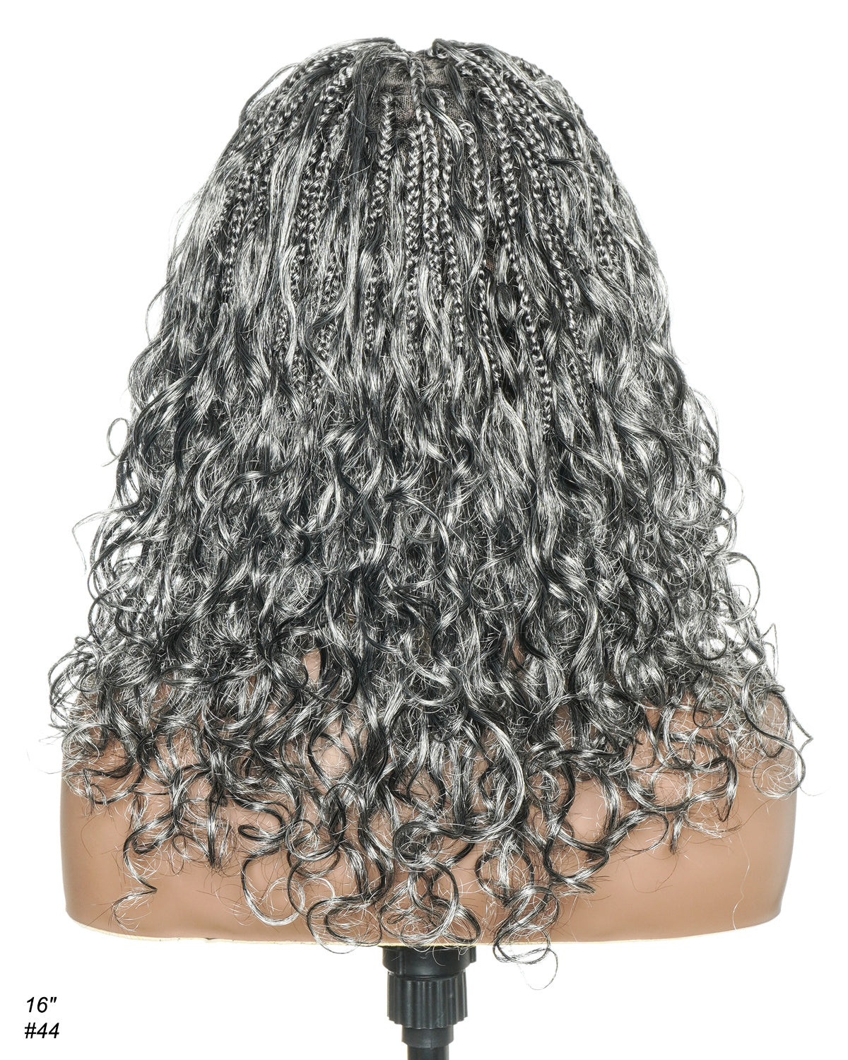 Coco - Human Hair Braided Wig Glueless 16"-24" Pre Cut HD Full Elastic Lace Human Hair Boho Curls Free Part Lightweight Ready-To-Go Braided Wig (Lace Not Hand Tied)