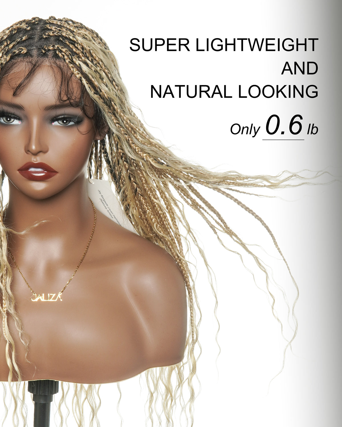 Coco - Glueless 16"-24" Pre Cut HD Full Elastic Lace Human Hair Boho Curls Lightweight Ready-To-Go Braided Wig (Lace Not Hand Tied)