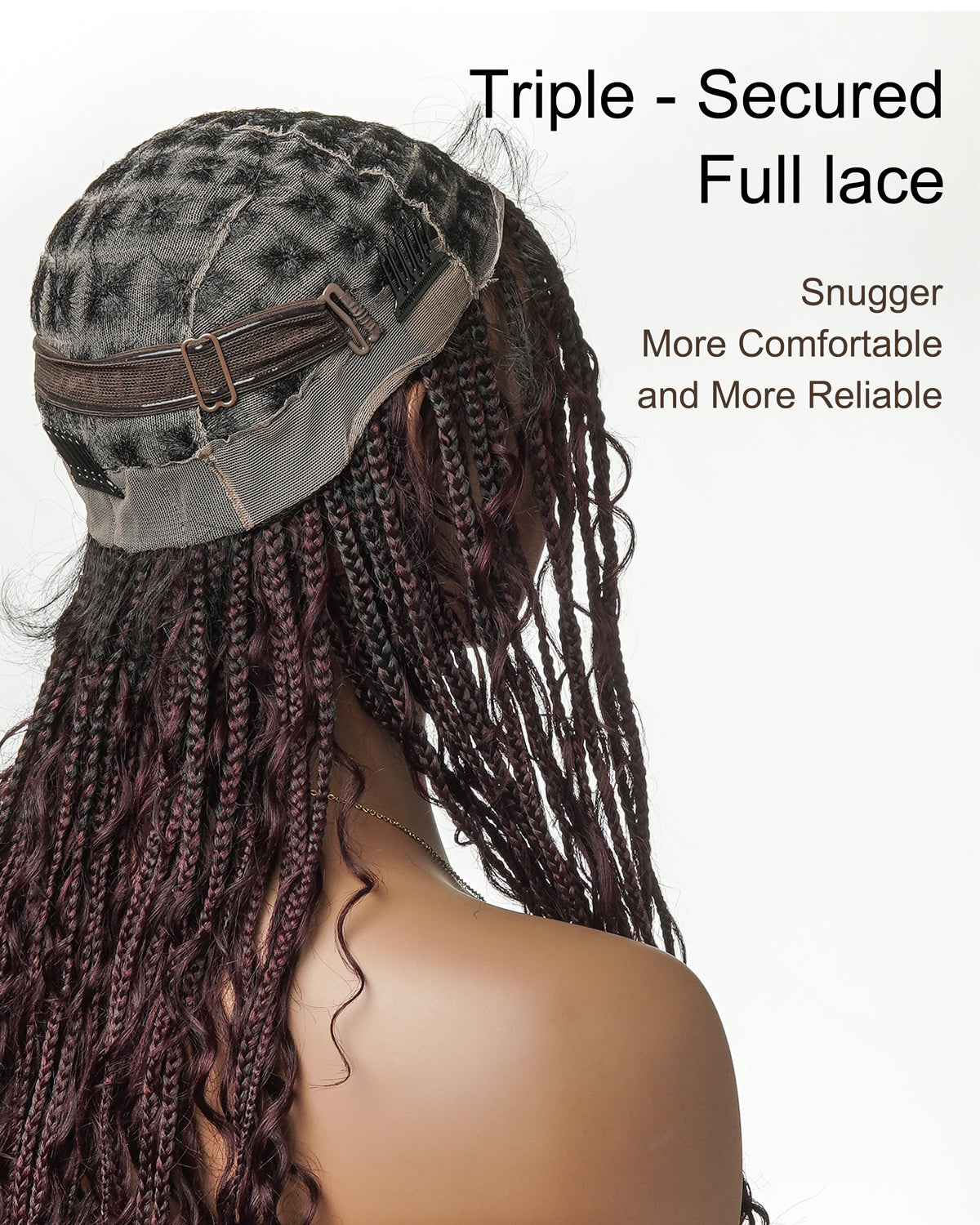 Coco - Glueless 16"-24" Pre Cut HD Full Elastic Lace Human Hair Boho Curls Lightweight Ready-To-Go Braided Wig (Lace Not Hand Tied)