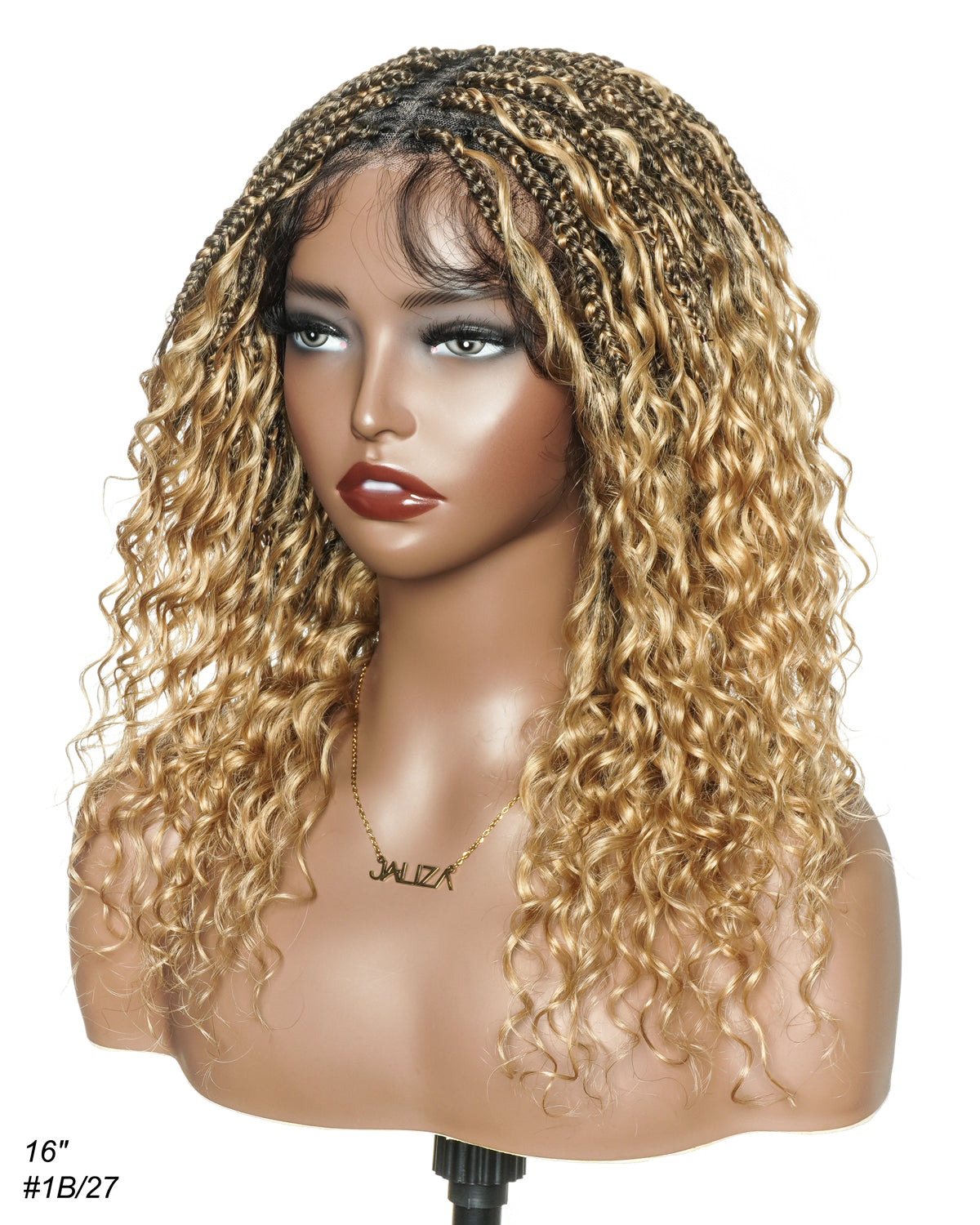 Glueless 16"-24" Pre Cut HD Full Elastic Lace Lightweight Ready-To-Go Boho Box Braided Wig with Human Hair Boho Curls