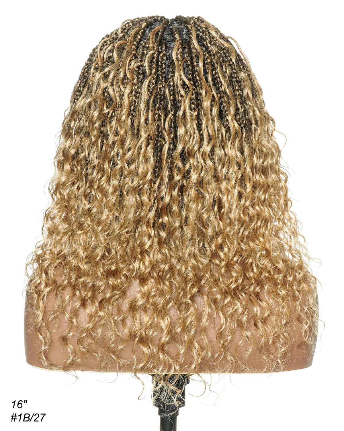 Glueless 16"-24" Pre Cut HD Full Elastic Lace Lightweight Ready-To-Go Boho Box Braided Wig with Human Hair Boho Curls