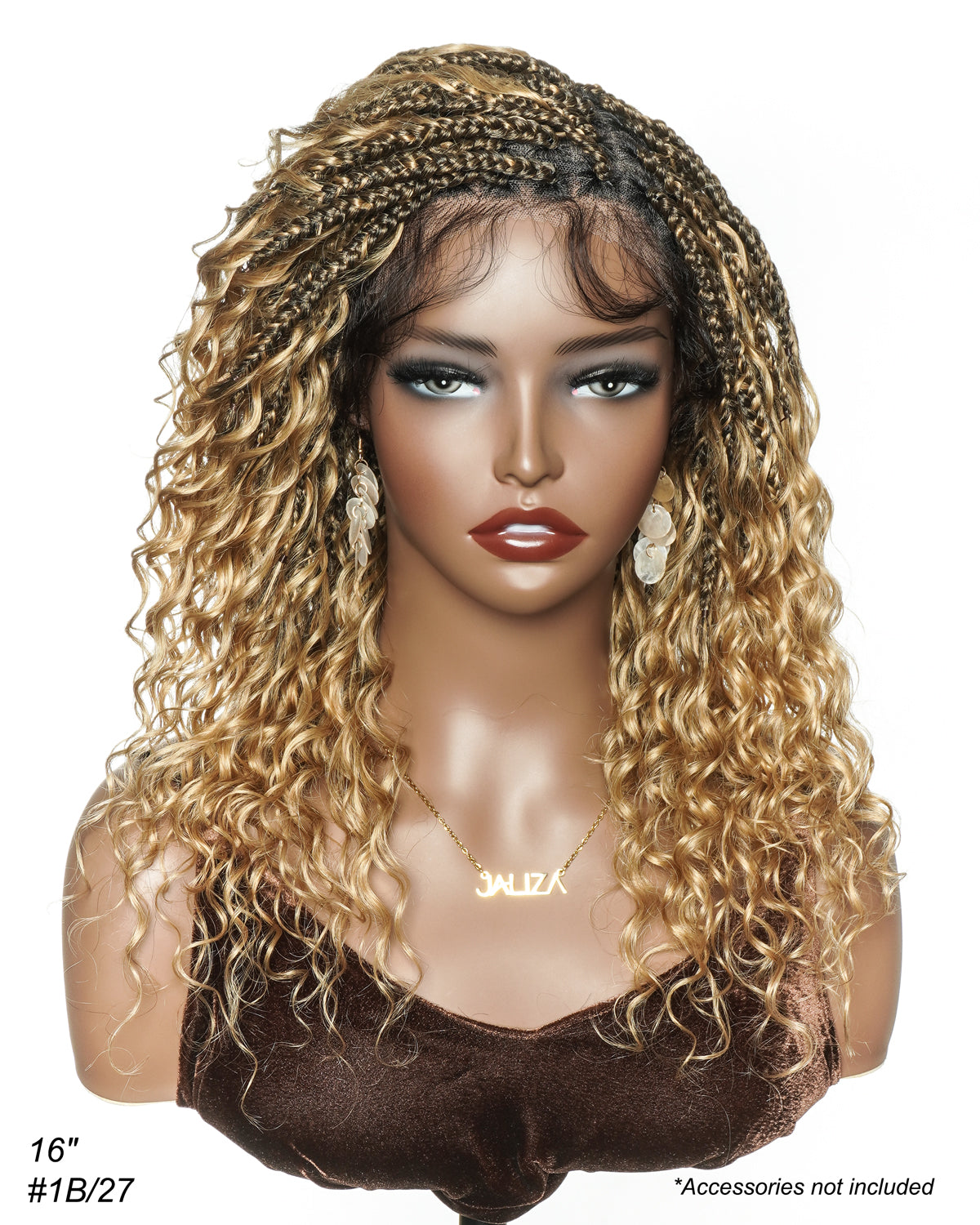 Glueless 16"-24" Pre Cut HD Full Elastic Lace Lightweight Ready-To-Go Boho Box Braided Wig with Human Hair Boho Curls