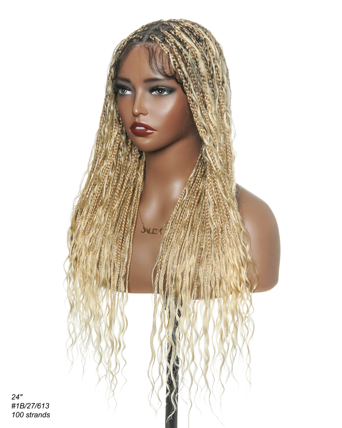 Coco - Glueless 16"-24" Pre Cut HD Full Elastic Lace Human Hair Boho Curls Lightweight Ready-To-Go Braided Wig (Lace Not Hand Tied)
