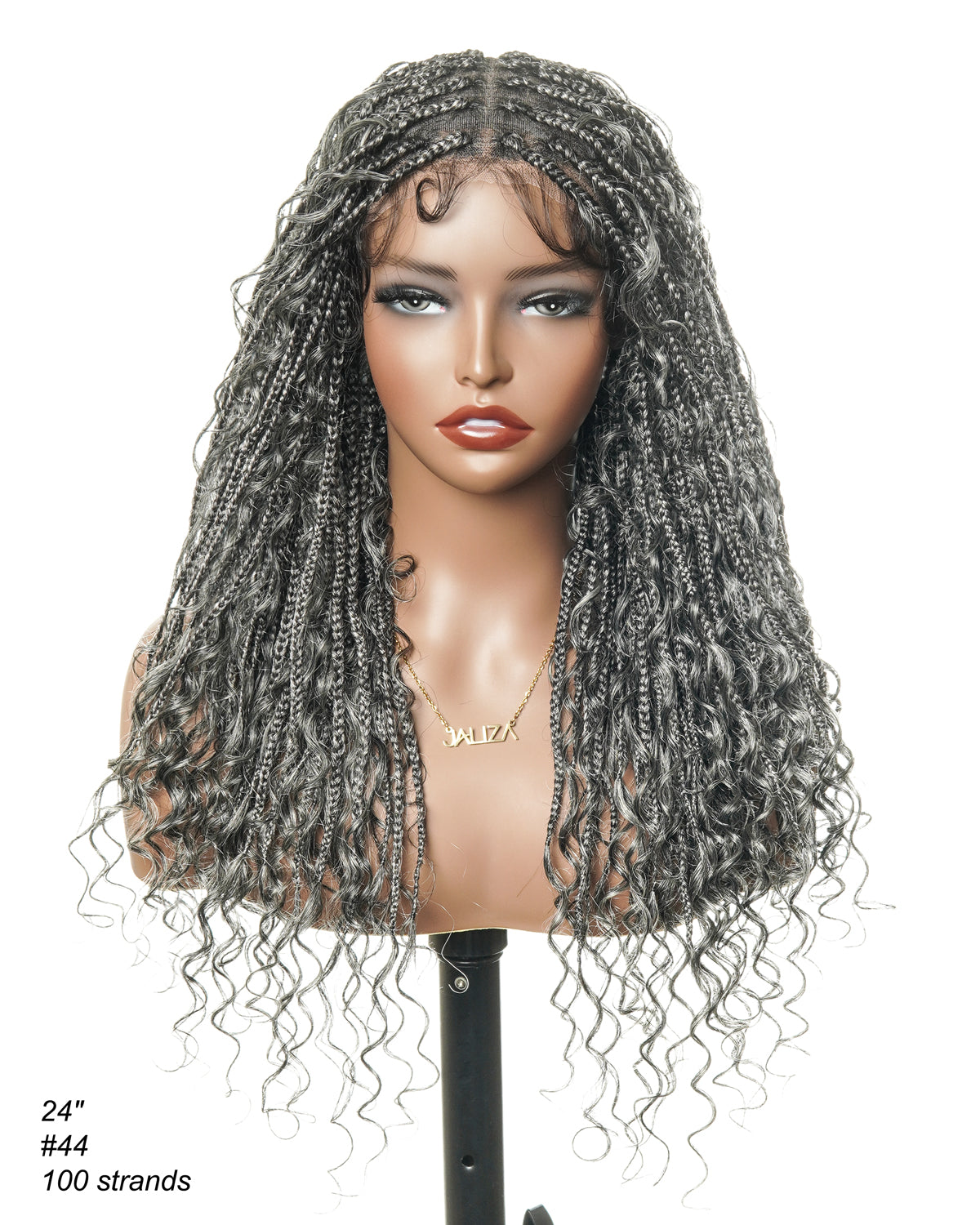 Coco - Glueless 16"-24" Pre Cut HD Full Elastic Lace Human Hair Boho Curls Lightweight Ready-To-Go Braided Wig (Lace Not Hand Tied)