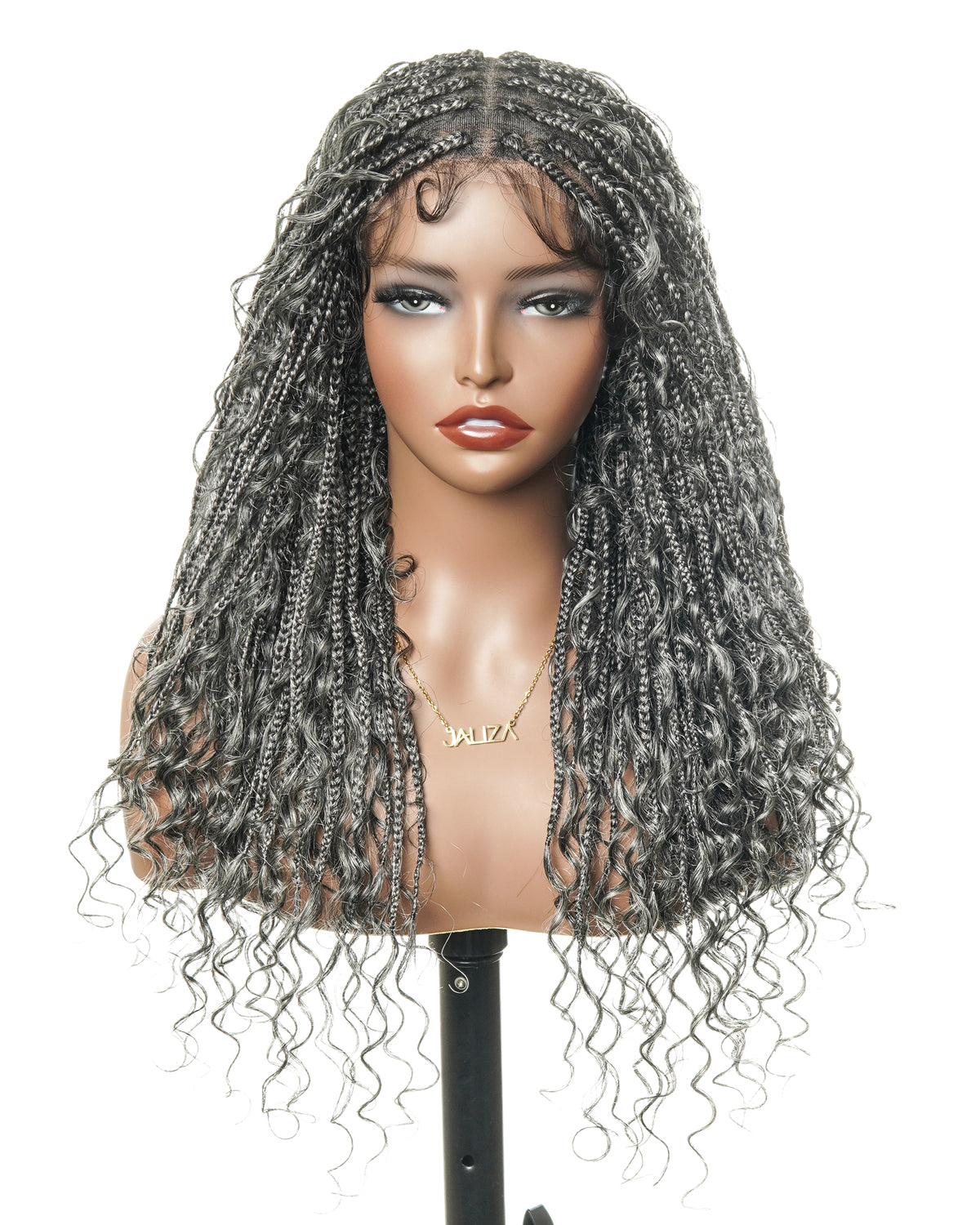 Coco - Glueless 16"-24" Pre Cut HD Full Elastic Lace Human Hair Boho Curls Lightweight Ready-To-Go Braided Wig (Lace Not Hand Tied)