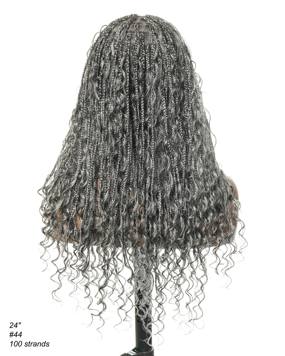 Coco - Glueless 16"-24" Pre Cut HD Full Elastic Lace Human Hair Boho Curls Lightweight Ready-To-Go Braided Wig (Lace Not Hand Tied)