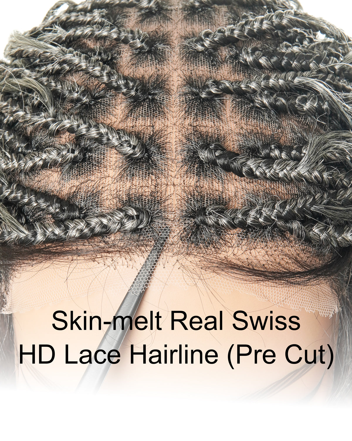 Coco - Human Hair Braided Wig Glueless 16"-24" Pre Cut HD Full Elastic Lace Human Hair Boho Curls Free Part Lightweight Ready-To-Go Braided Wig (Lace Not Hand Tied)