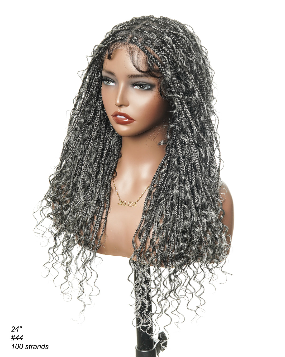 Coco - Glueless Salt & Pepper Boho Box Braided Wig