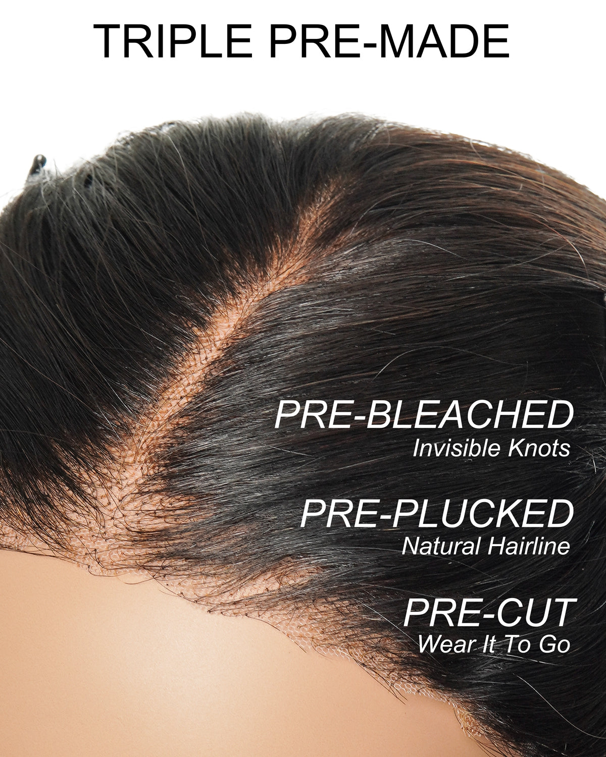 Glamvivi 28" Pre Bleached Glueless 100% Virgin Human Hair HD Lace Straight Wear-to-Go Wig (for US Market Only)