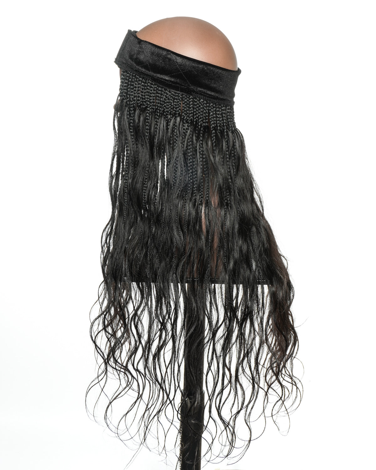 26" Boho Braids Band with Human Hair Body Wave Curls (Single Braid 22")