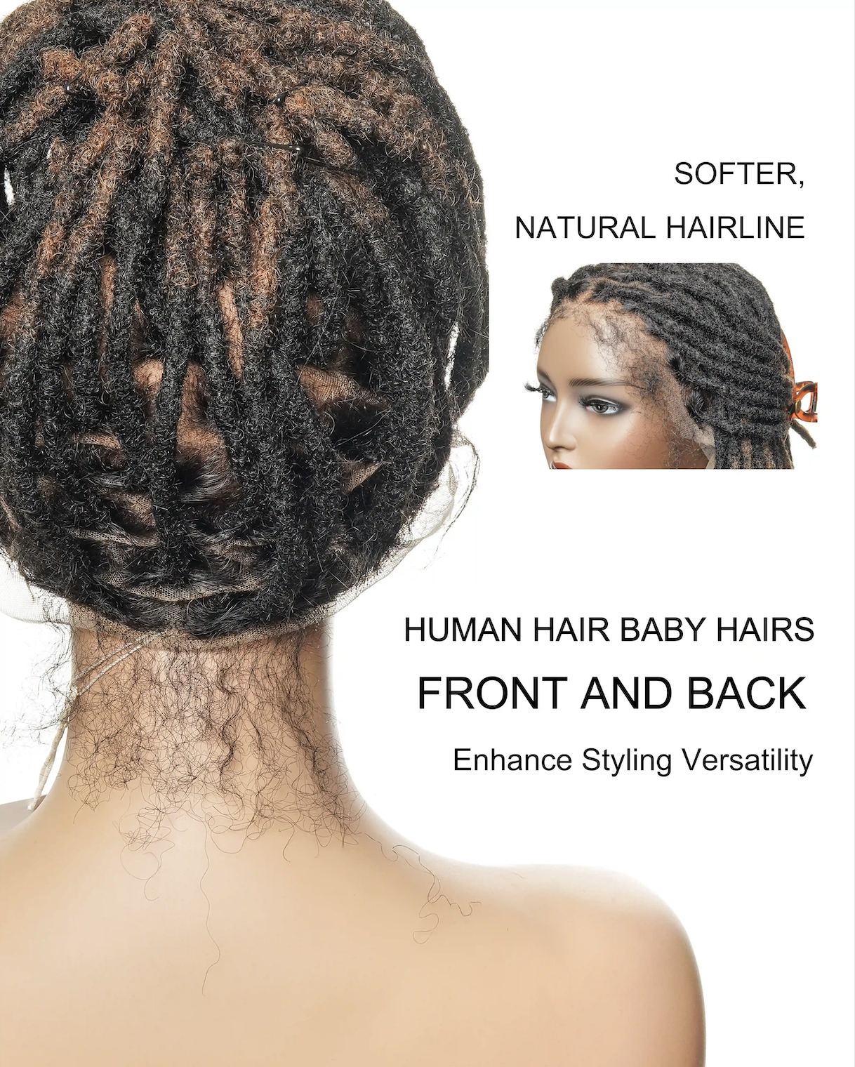 12" Salon Level Dreadlock 100% Human Hair Pre Bleached Swiss HD Full Lace Wig (Single braid is 6.5"-8.2")