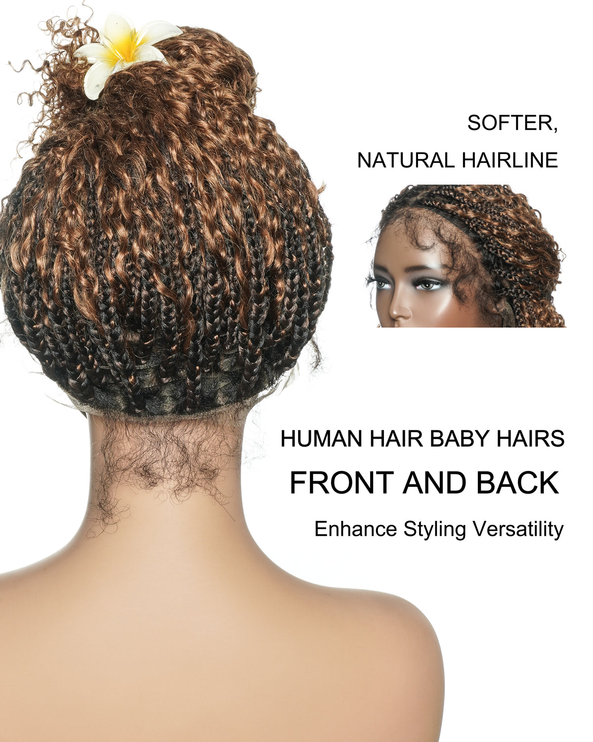 Lulu - Bora Bora Pre Bleached Swiss HD Full Lace Human Hair Curly Wave Boho Box Braided Wig