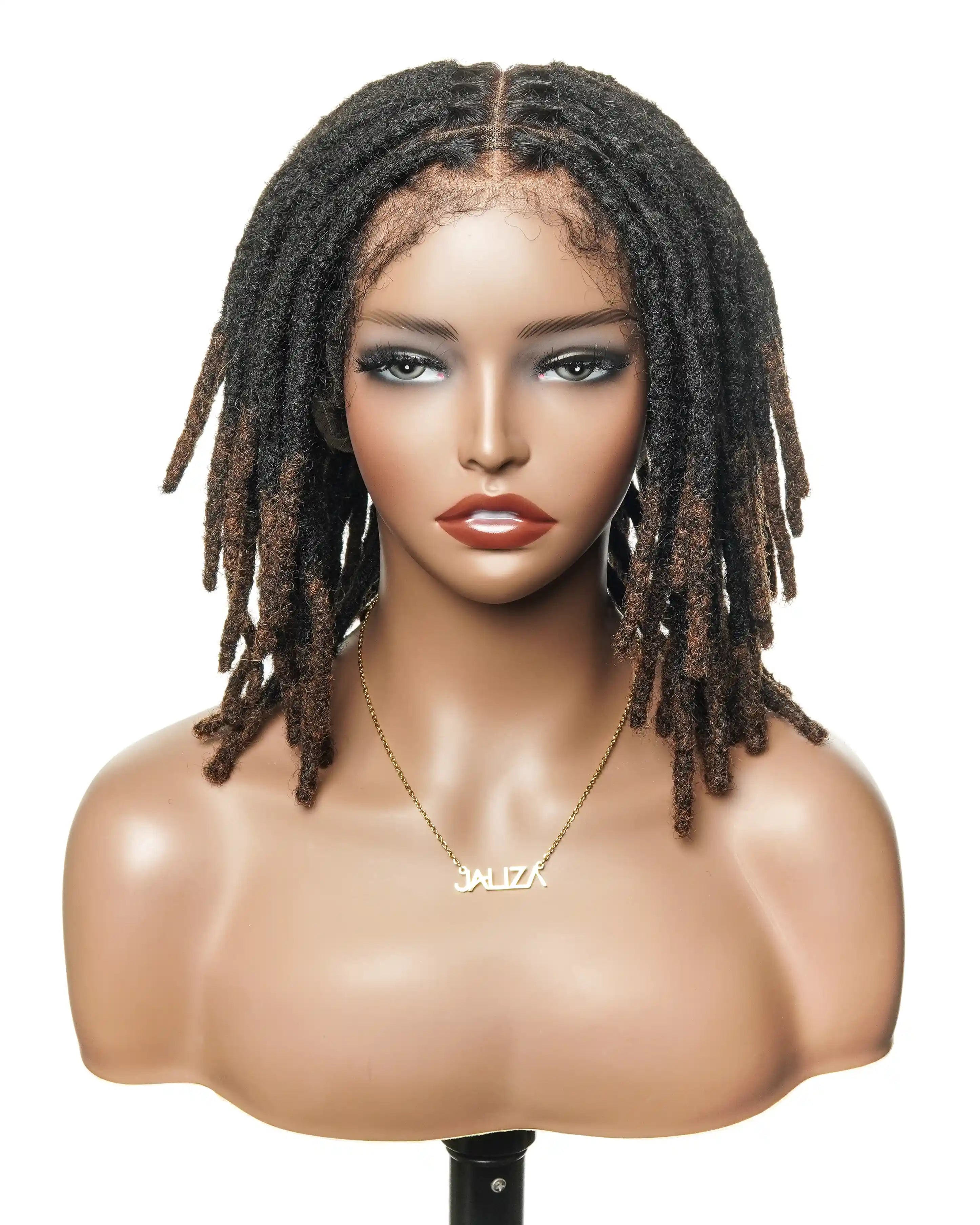 12" Salon Level Dreadlock 100% Human Hair Pre Bleached HD Full Lace Wig (Single braid is 6.5"-8.2")