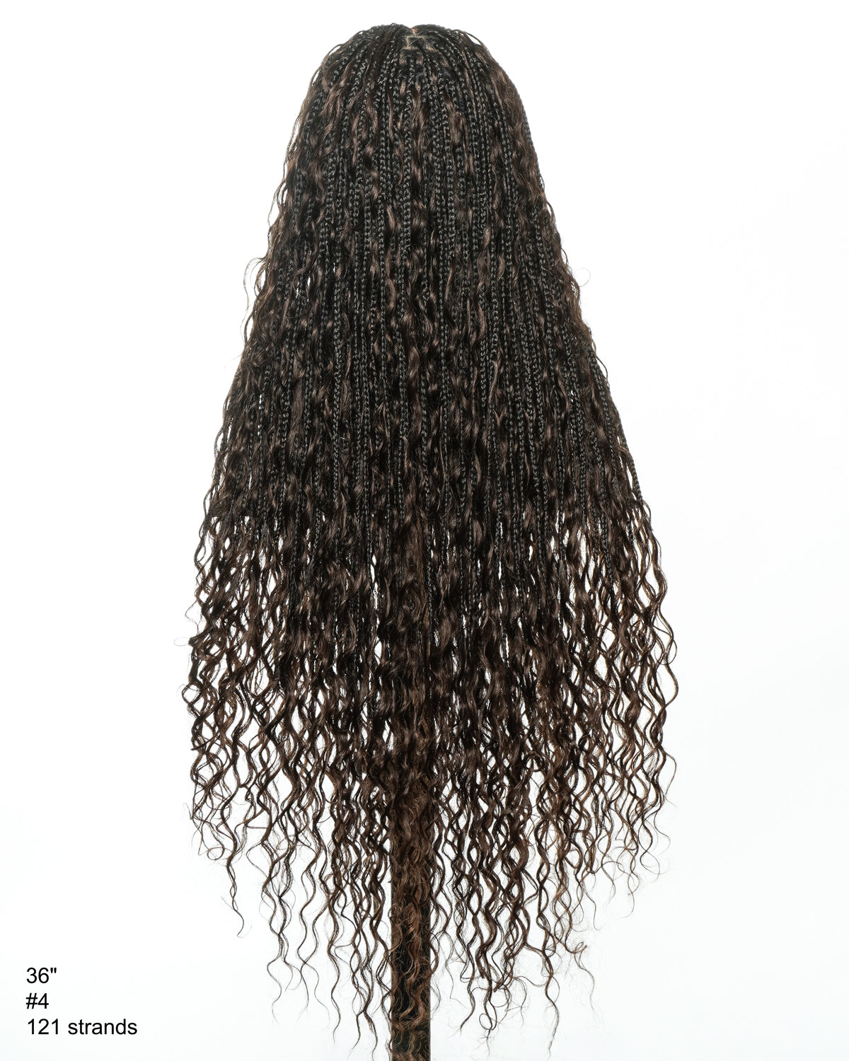 Kiki - 36" Pre Bleached Swiss HD Lace Boho Box Braided Wig