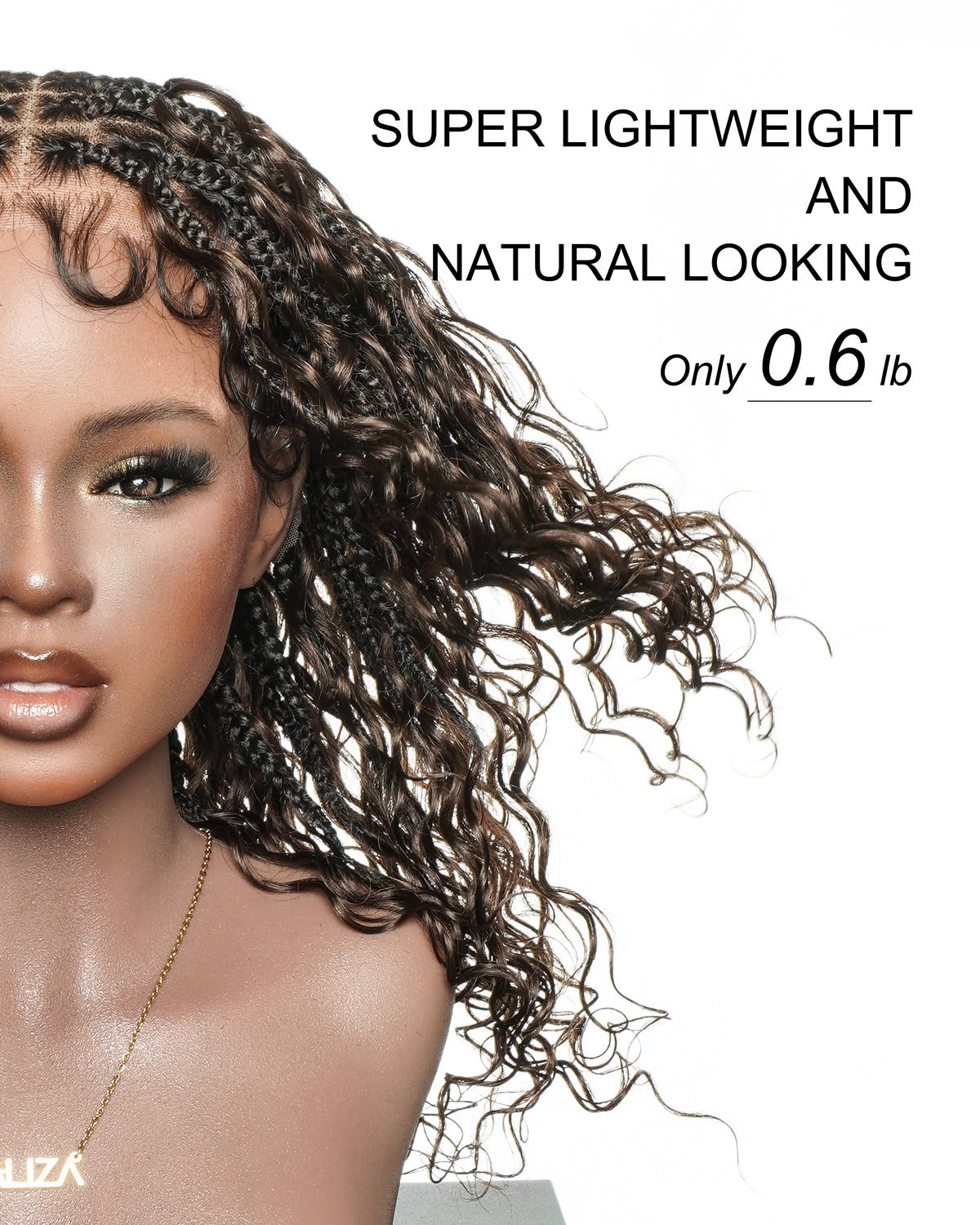 Vivi 16" - JALIZA Slip-On™ Glueless Swiss HD Full Lace Lightweight Version Human Hair Boho Box Braided Wig With C Cap Design And Stretchable Lace