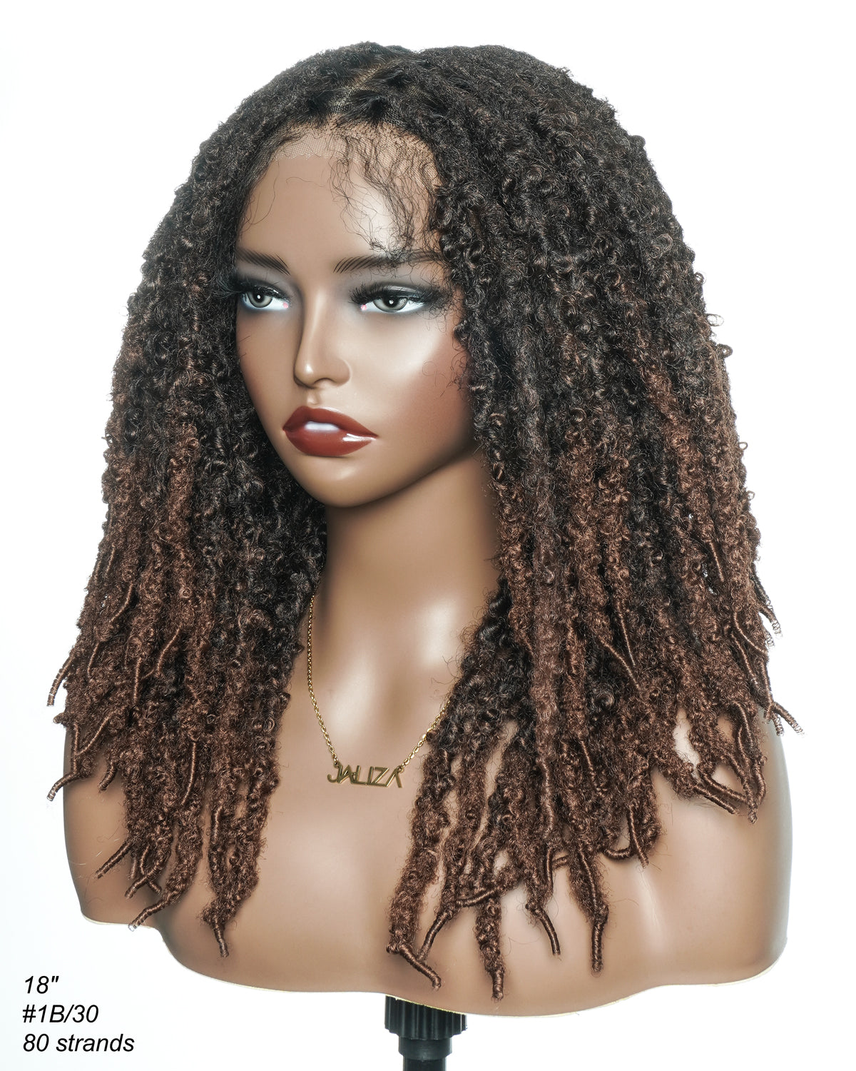 18" Soft And Distressed Faux Locs Pre Bleached Swiss HD Full Lace Wig