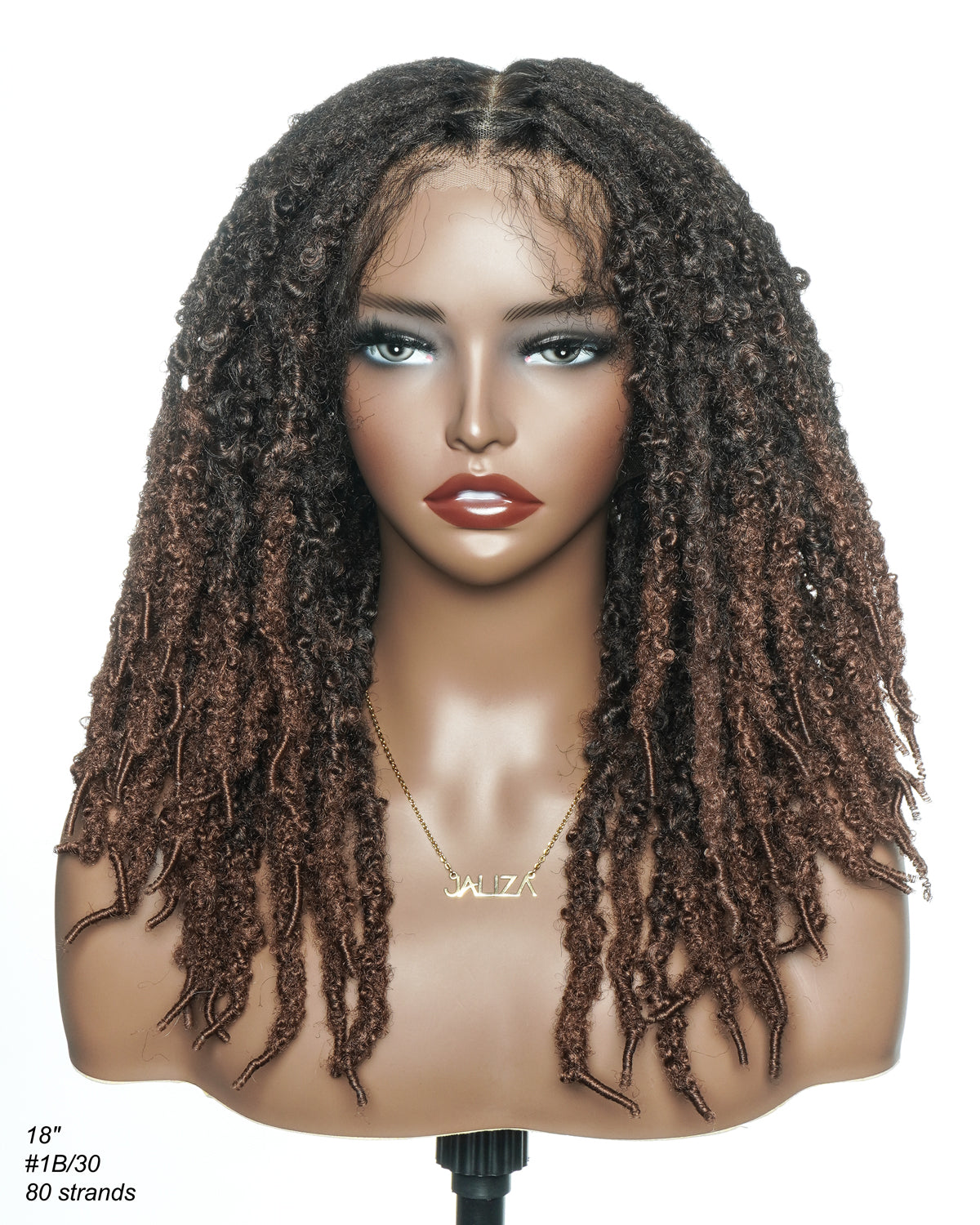 18" Soft And Distressed Faux Locs Pre Bleached Swiss HD Full Lace Wig