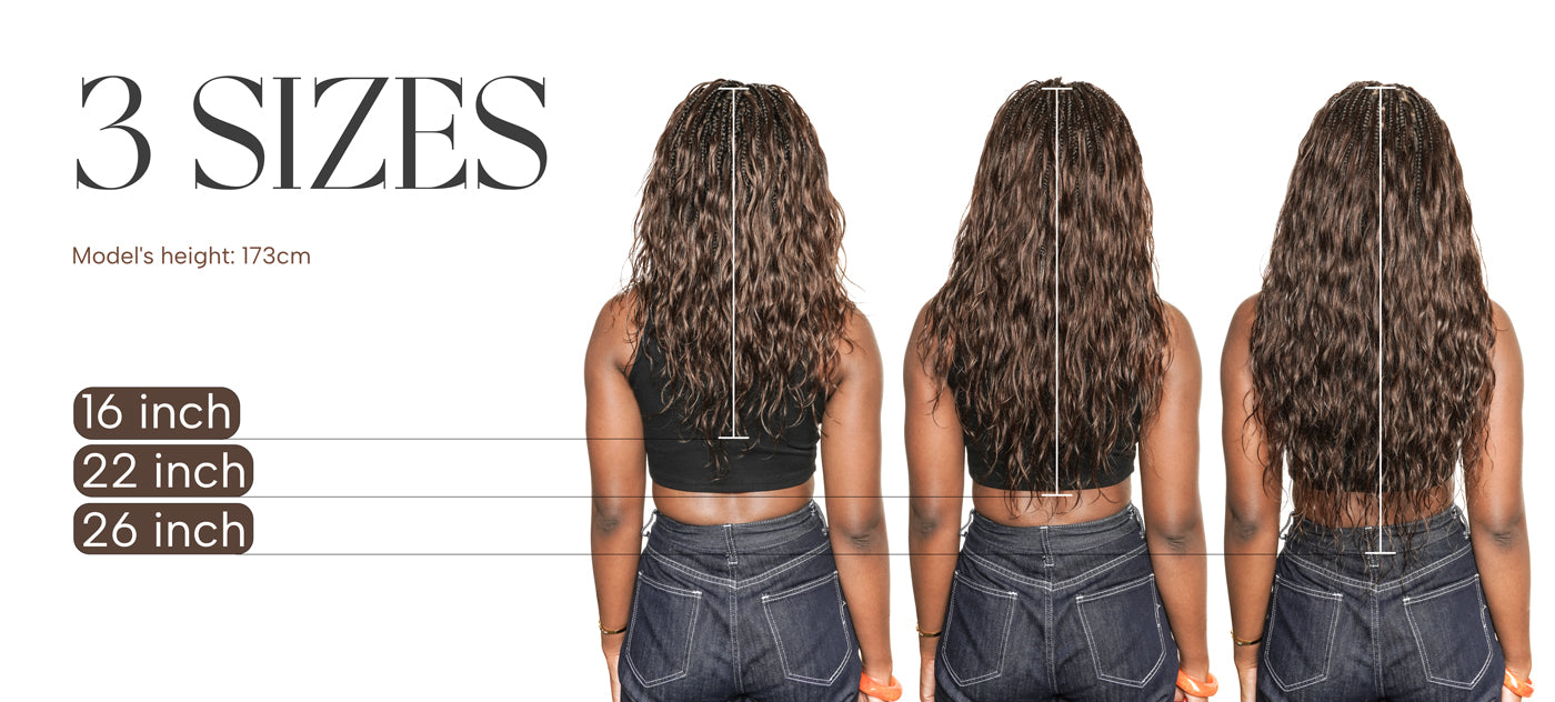 braided wig length comparison