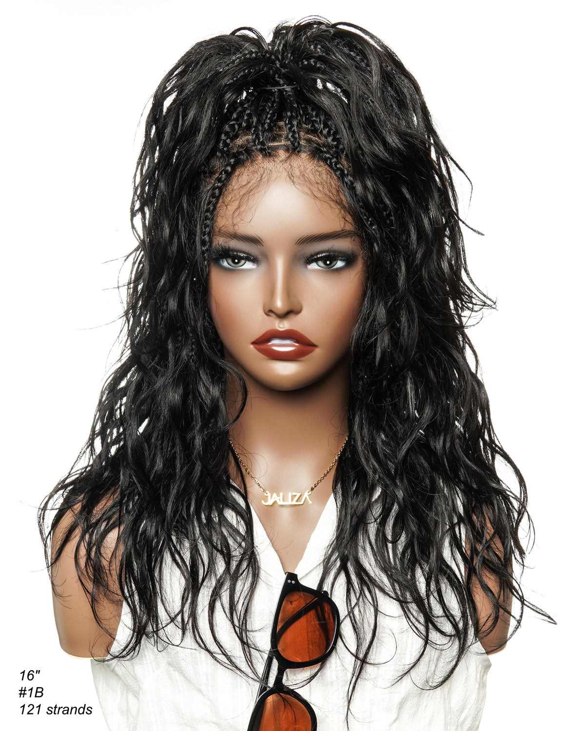 Custom Design Human Hair Body Wave Boho Braided Wig - 121 Strands