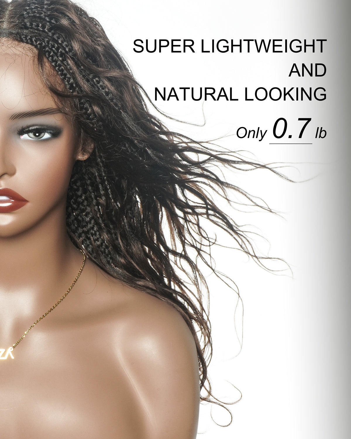 Michelle 16"-26" #4 Human Hair Body Wave Pre Bleached HD Full Lace Braided Wig