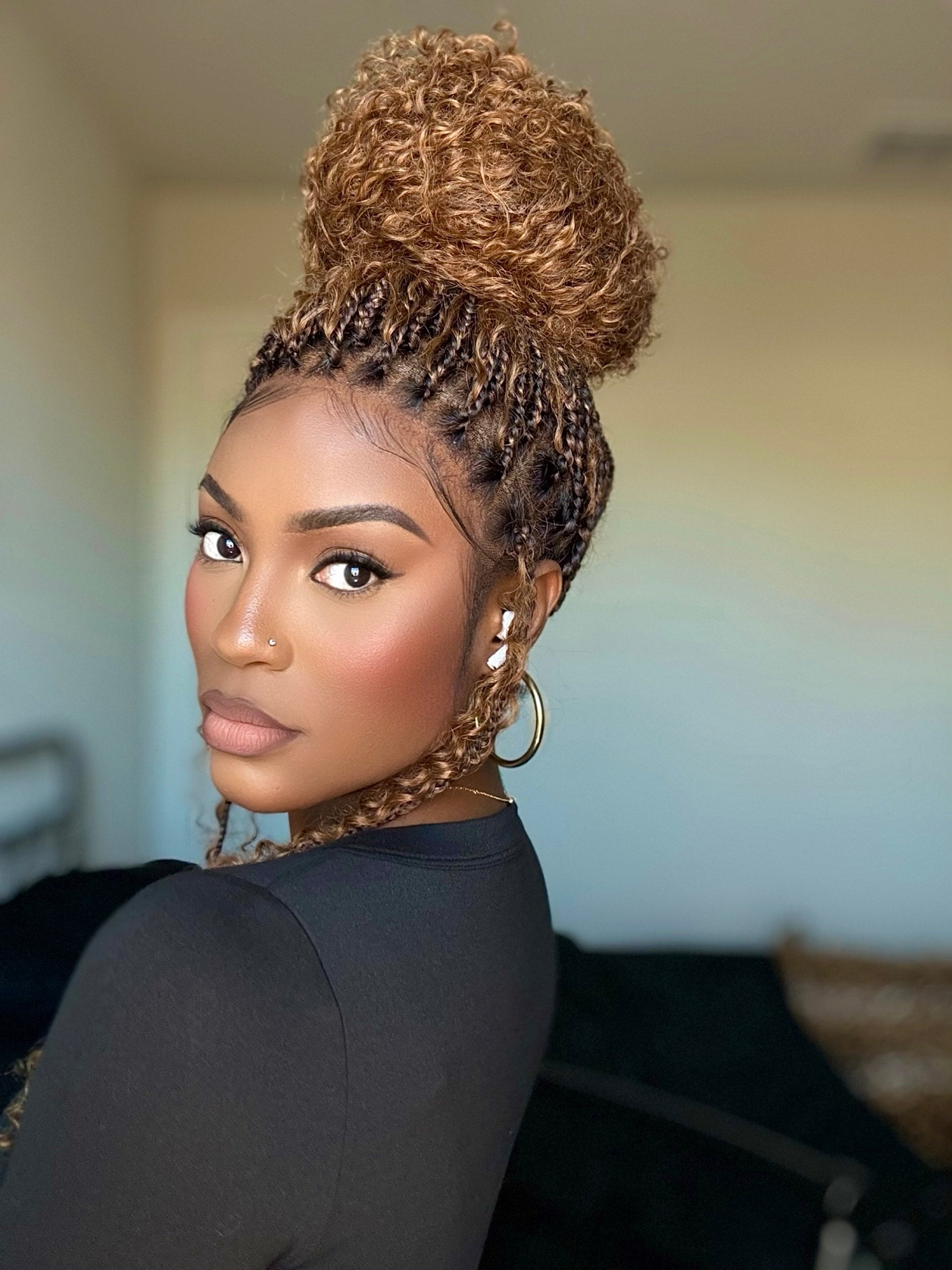 Lulu - Bora Bora Pre Bleached Swiss HD Full Lace Human Hair Curly Wave Boho Box Braided Wig