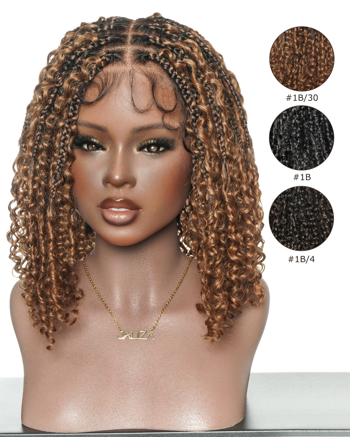 Lulu Bob 12" Pre Bleached Glueless Swiss HD Full Lace Knotless Boho Box Wig With Human Hair Curly Wave Boho Curls
