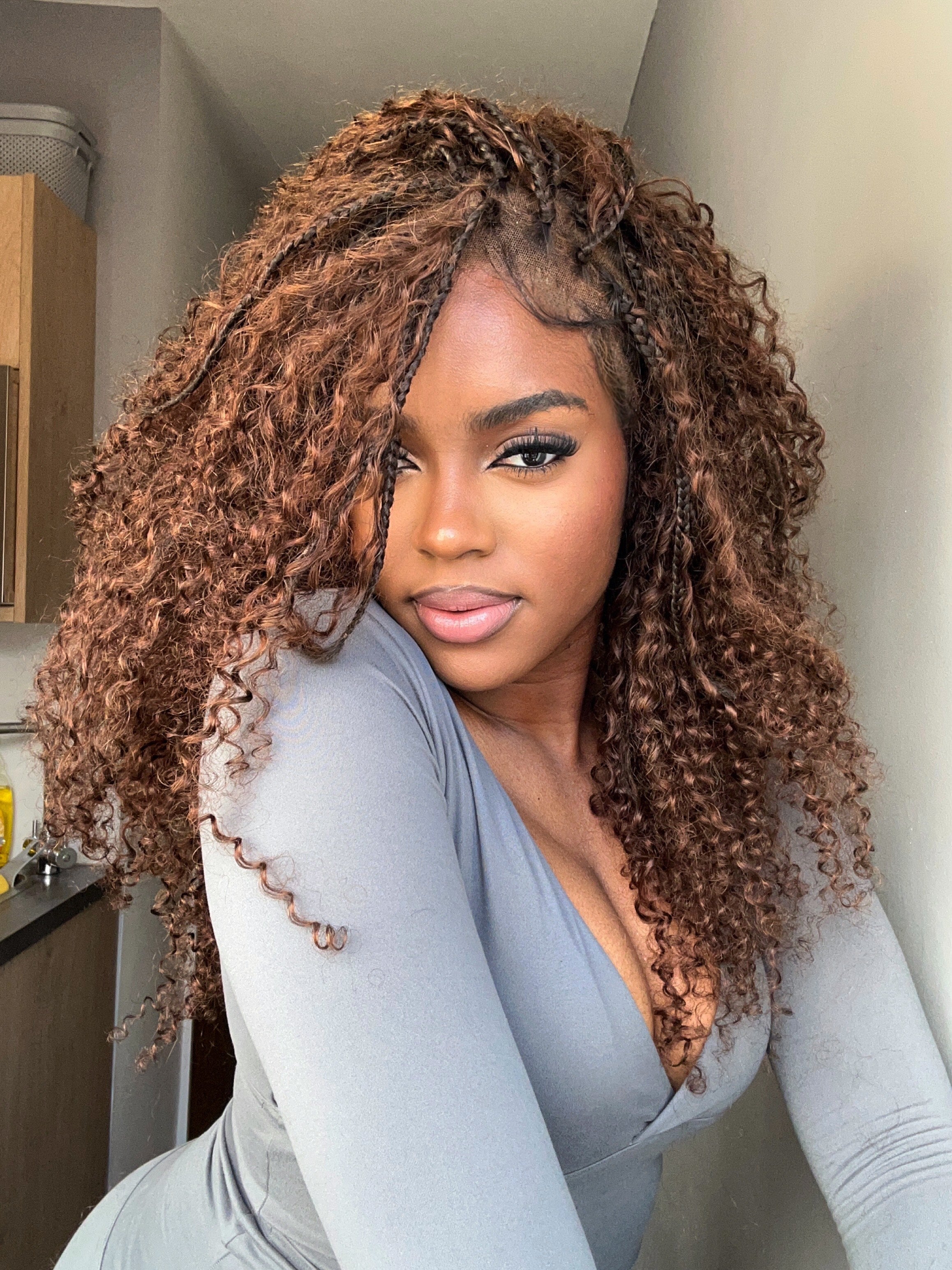 Lulu - Small Head Friendly Curly Boho Braided Wig (Small Cap Size for Petite Head)